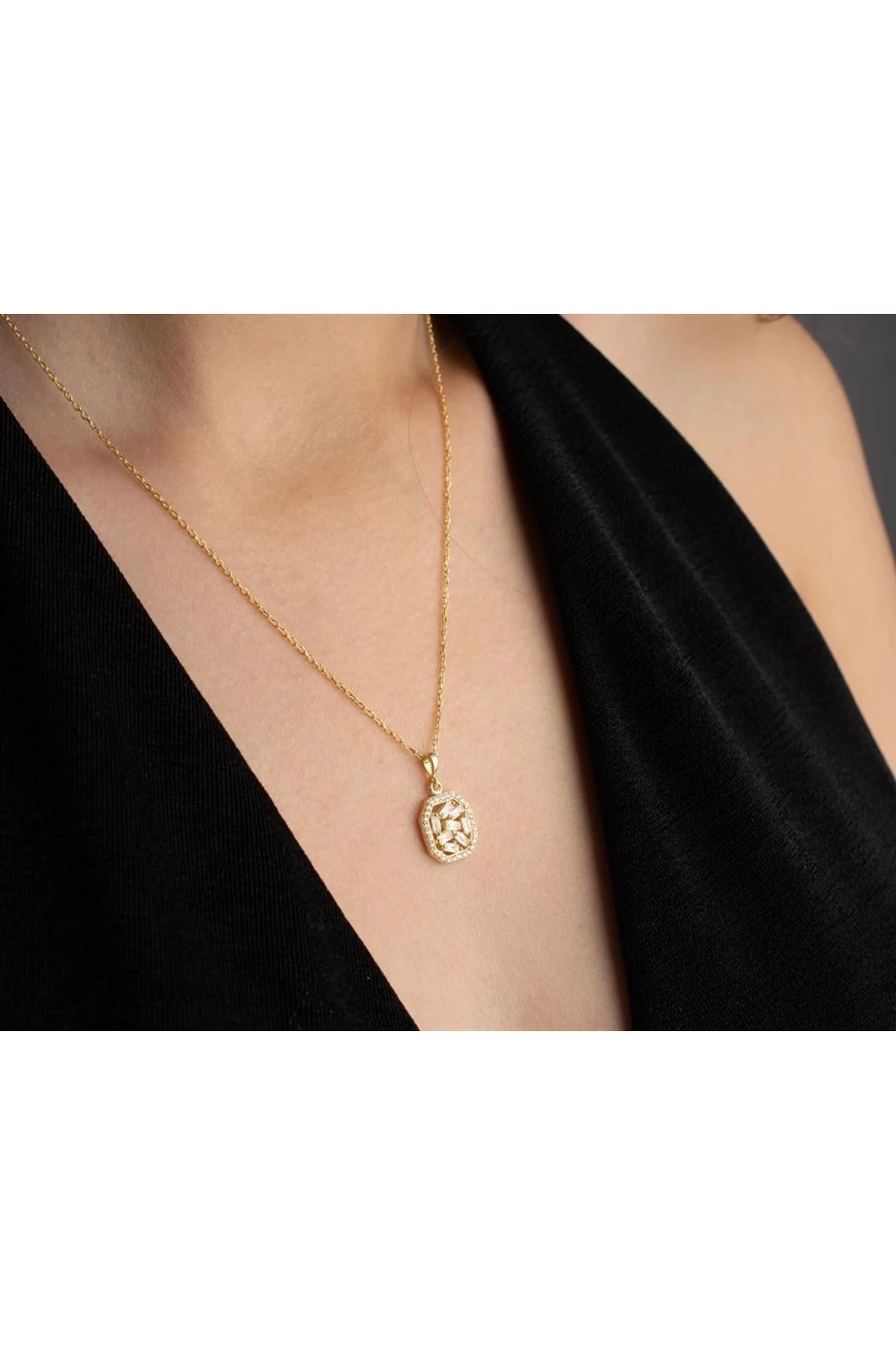 Gümüş Baget Taşlı Takı Seti