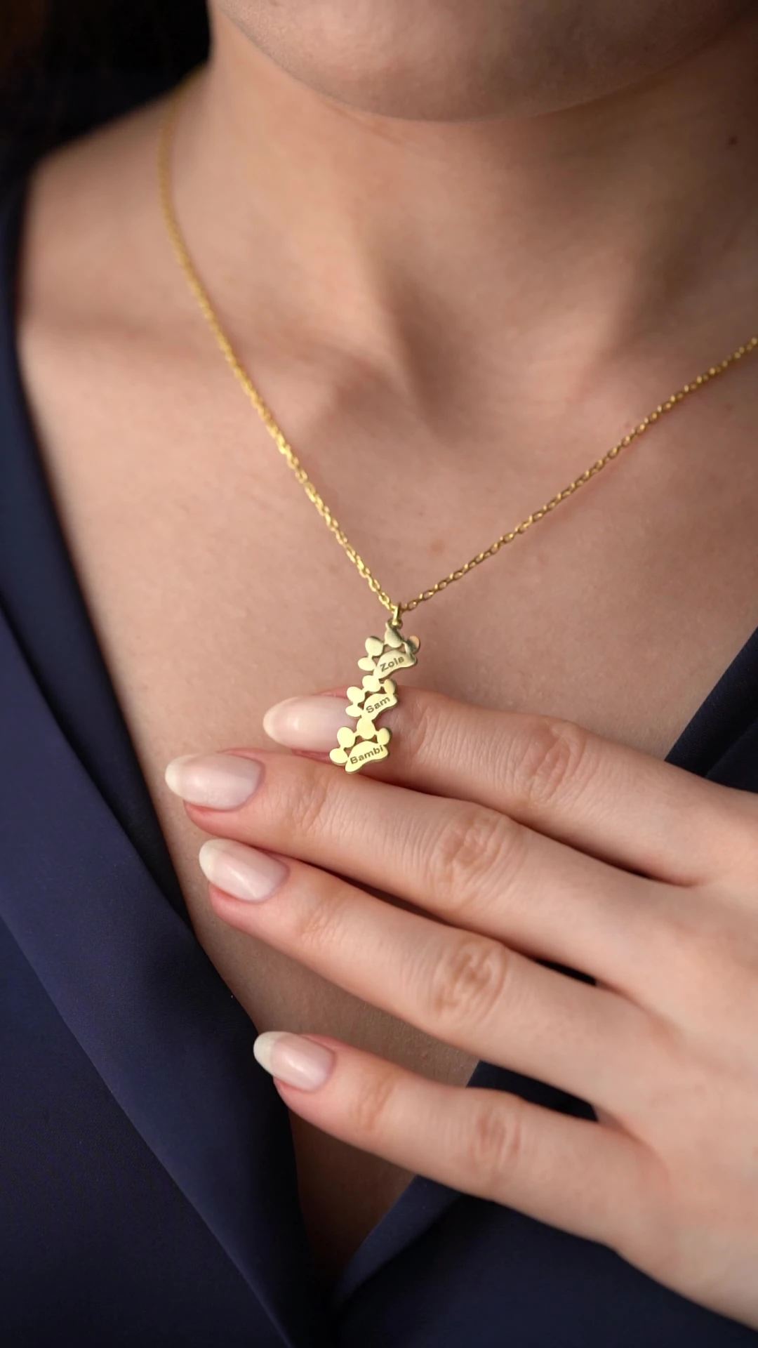 Gümüş Gold İsimli Pati Kolye