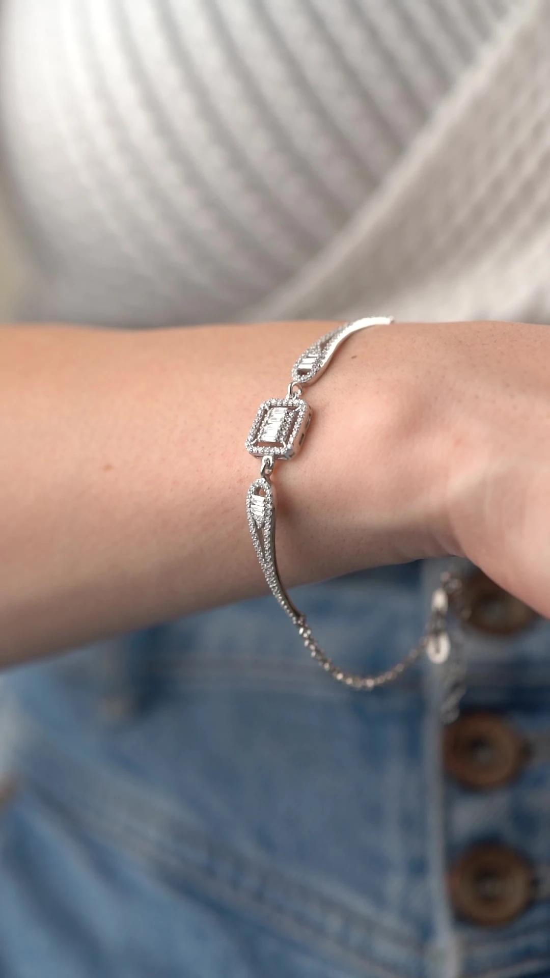 Gümüş Baget Tektaş Bileklik