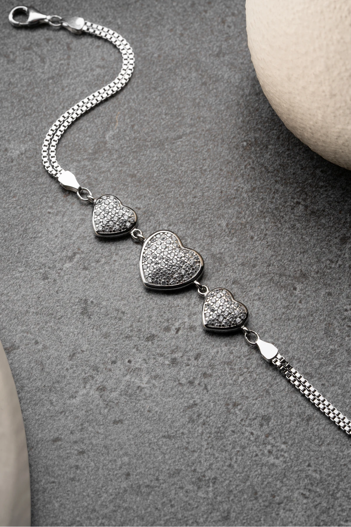 Gümüş Kalpli Bileklik