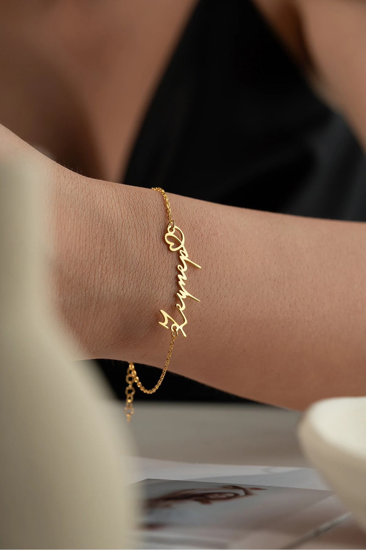 Gümüş Kişiye Özel Kalpli İsimli Bileklik