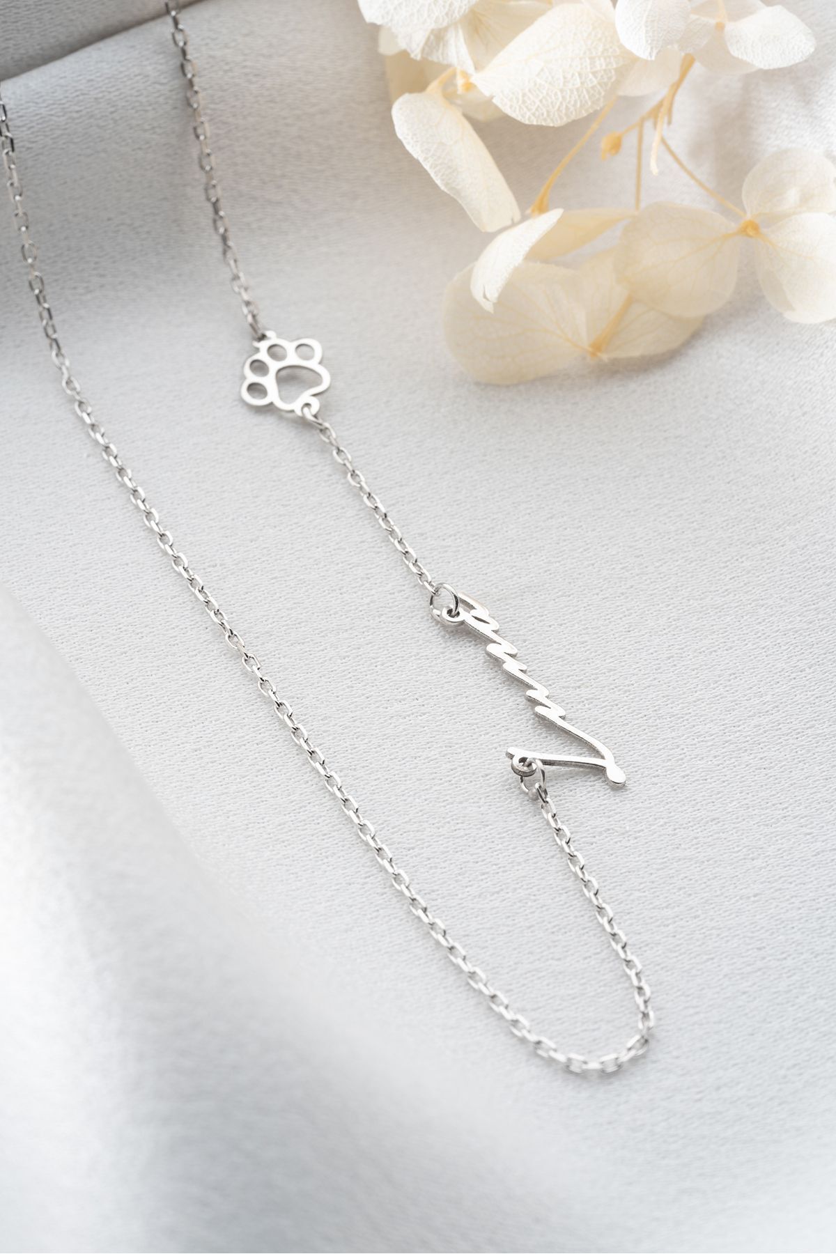 Gümüş Patili İsimli Kolye