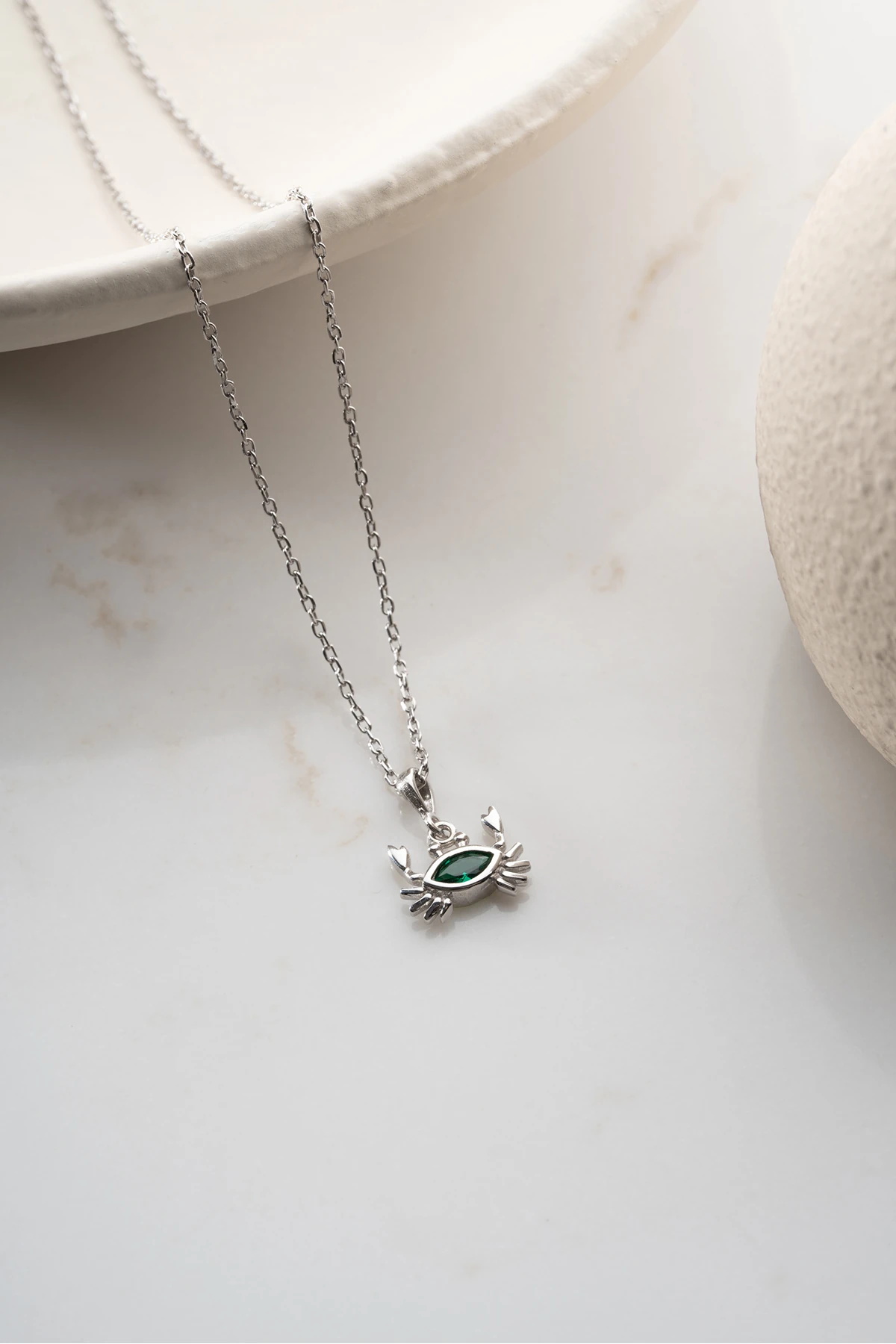 Gümüş Yengeç Model Kolye