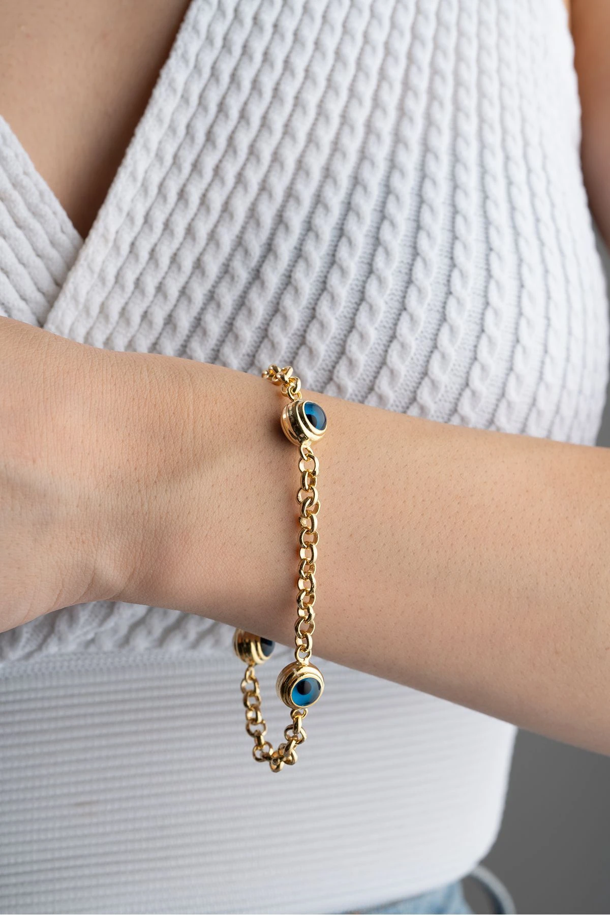 Gümüş Göz Nazarlı Bileklik