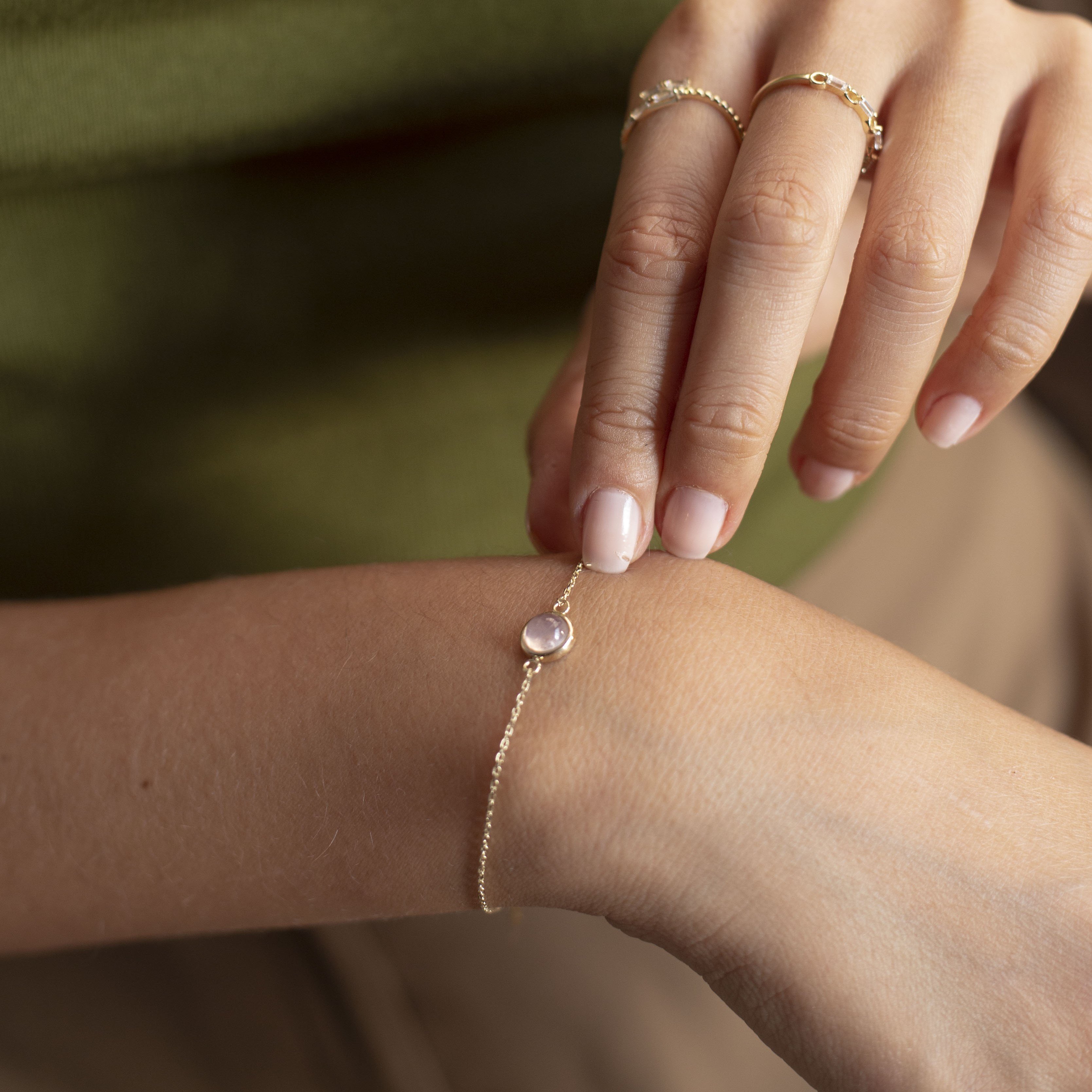 Pink Moonstone Bracelet