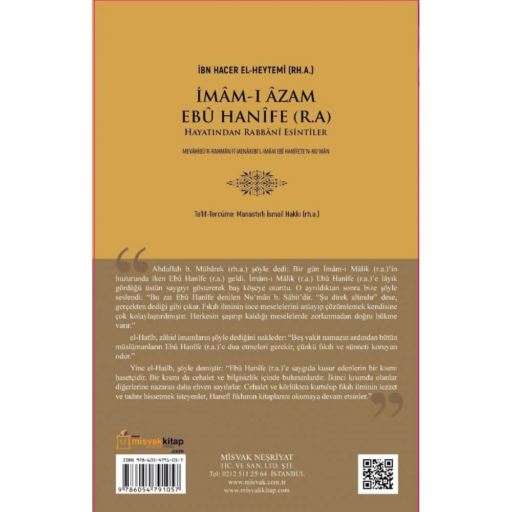 İmamı Azam Ebu Hannife (r.a) Hayatından Rabbani Esintiler - İbn Hacer Heytemi
