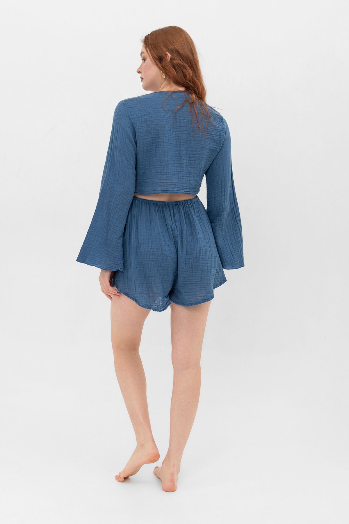 MOKSHA LONG SLEEVE DETAIL SHORT JUMPSUIT