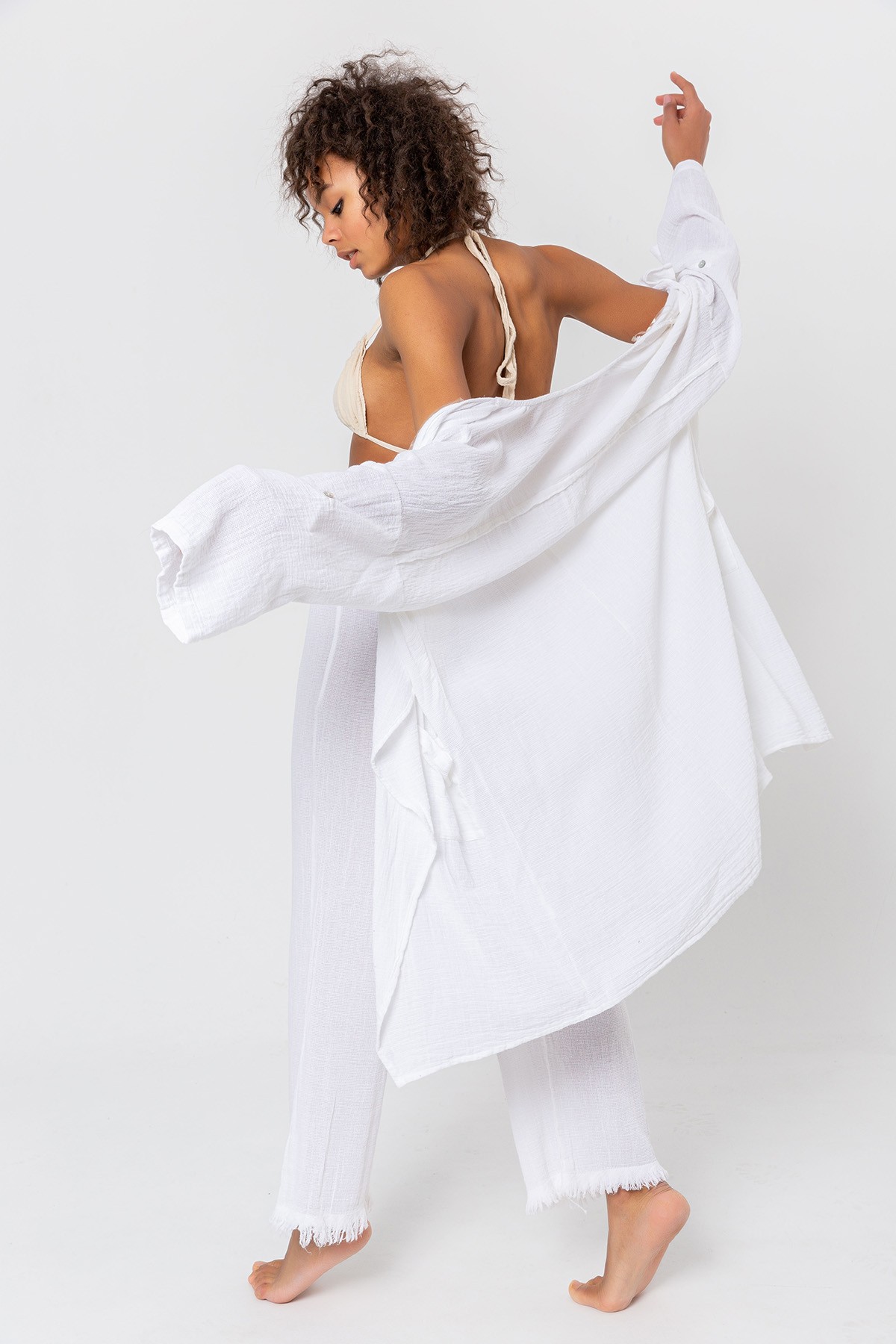 NAOMI SALAŞ SPECIAL WOVEN COTTON KIMONO