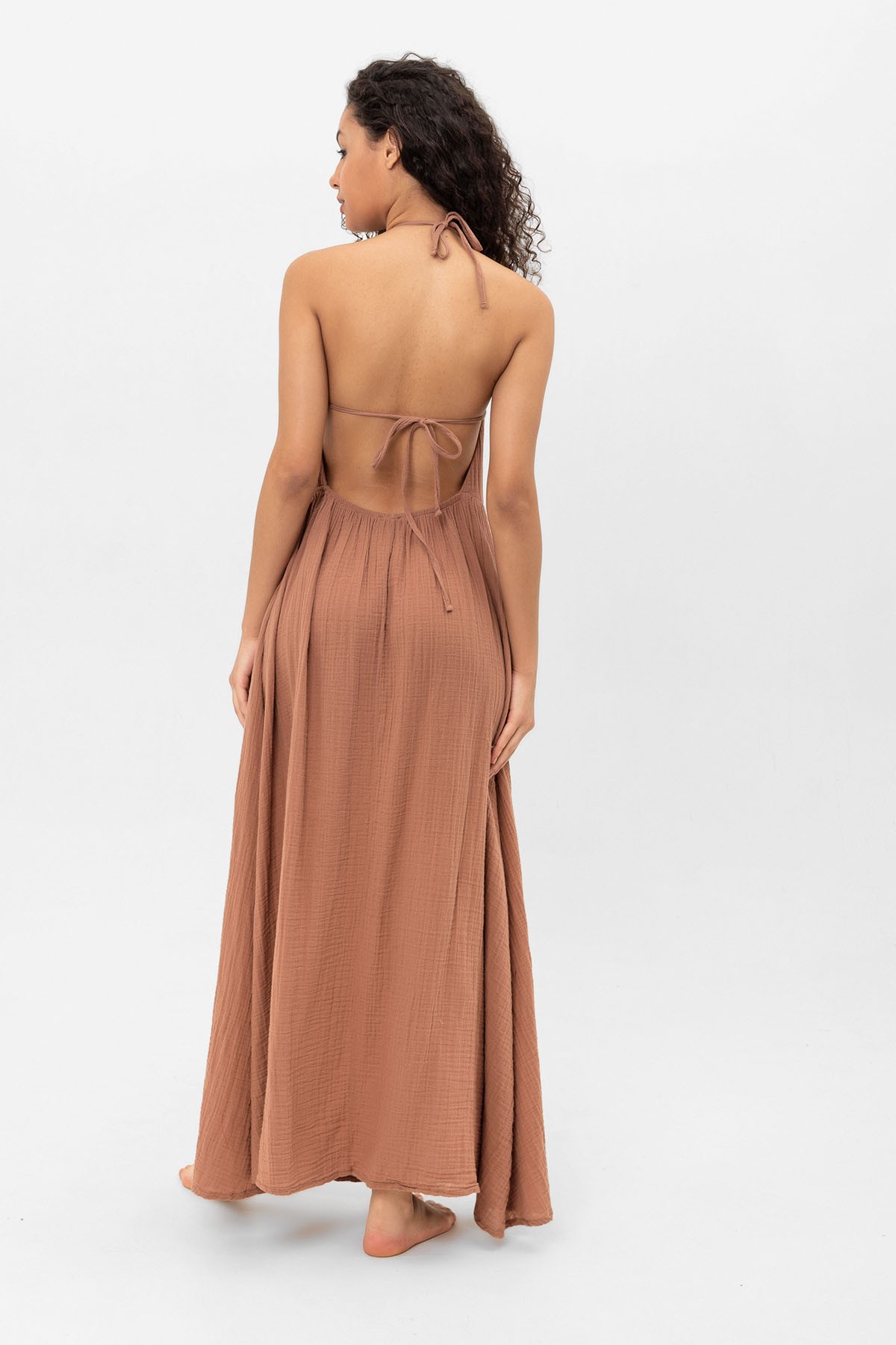 BELLA LONG DRESS WITH TIE DETAIL FROM NECK AND BACK