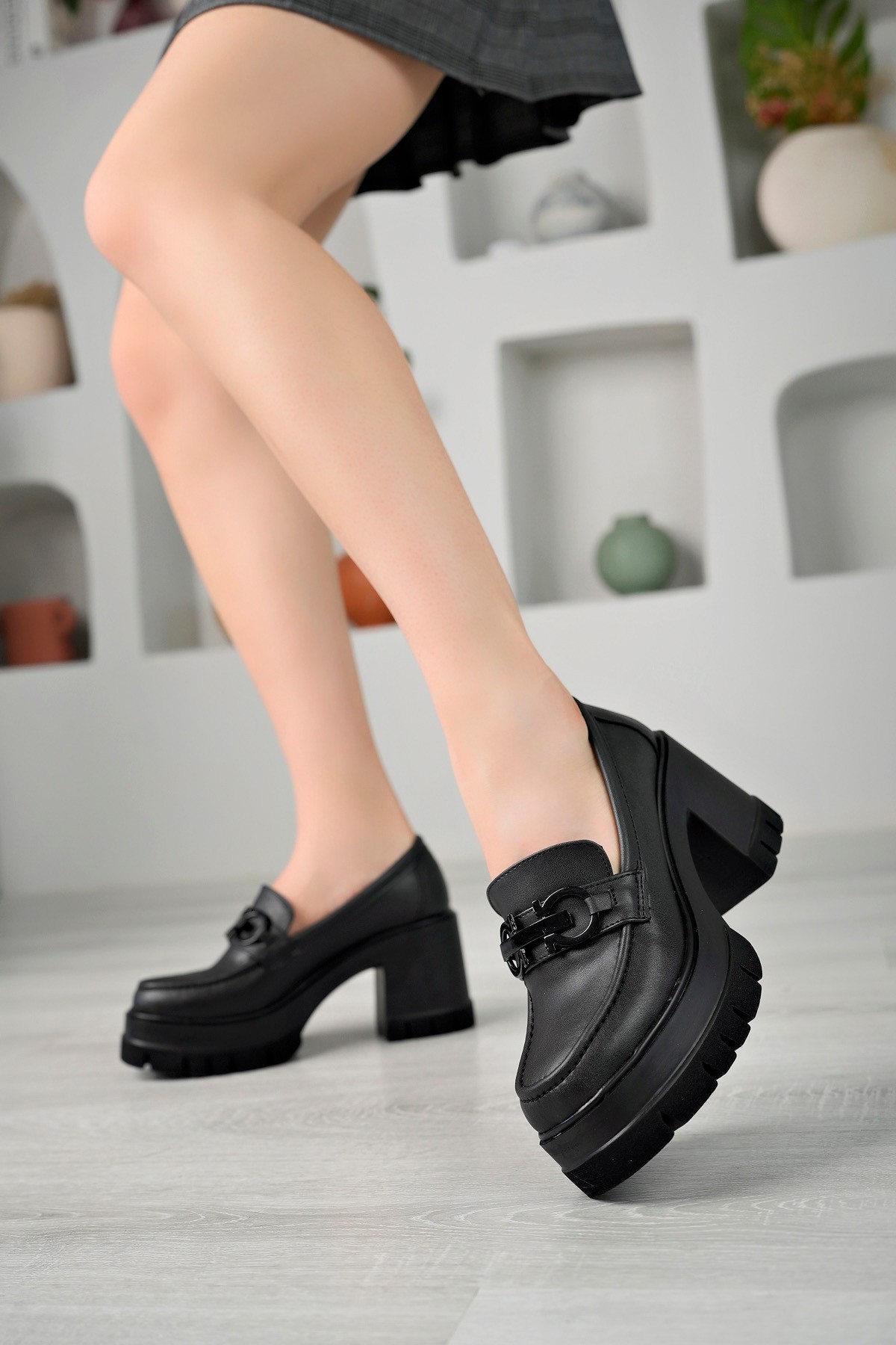 FLR 30 Platform Topuk Loafer - Siyah