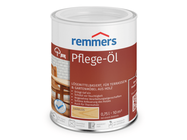Remmers Plege Öl - Ahşap teras, dek (yürüme yolları) ve bahçe mobilyaları için solvent bazlı dekoratif dek yağı