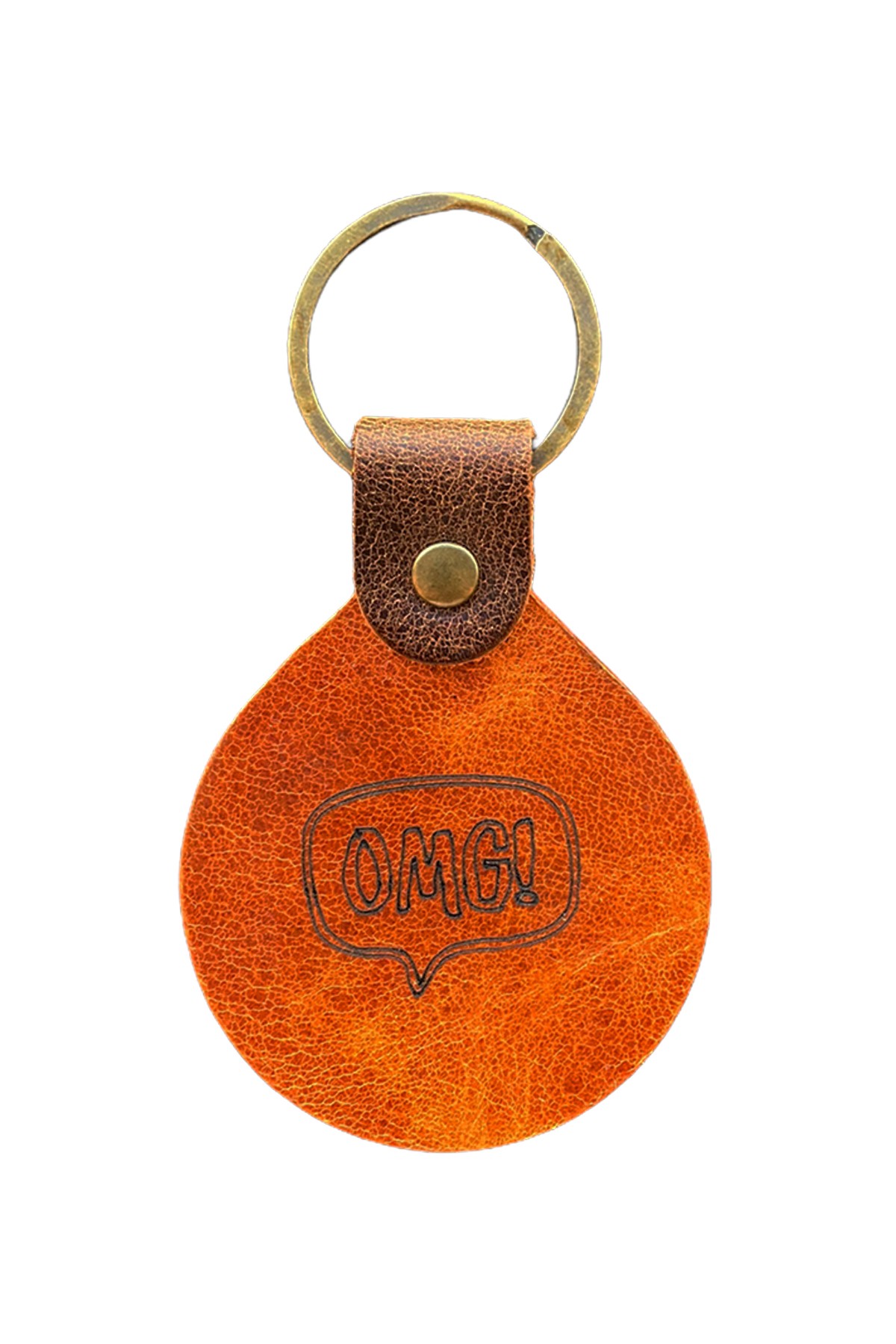 Genuine Leather Keychain - Omg Logo | Bretya Leather
