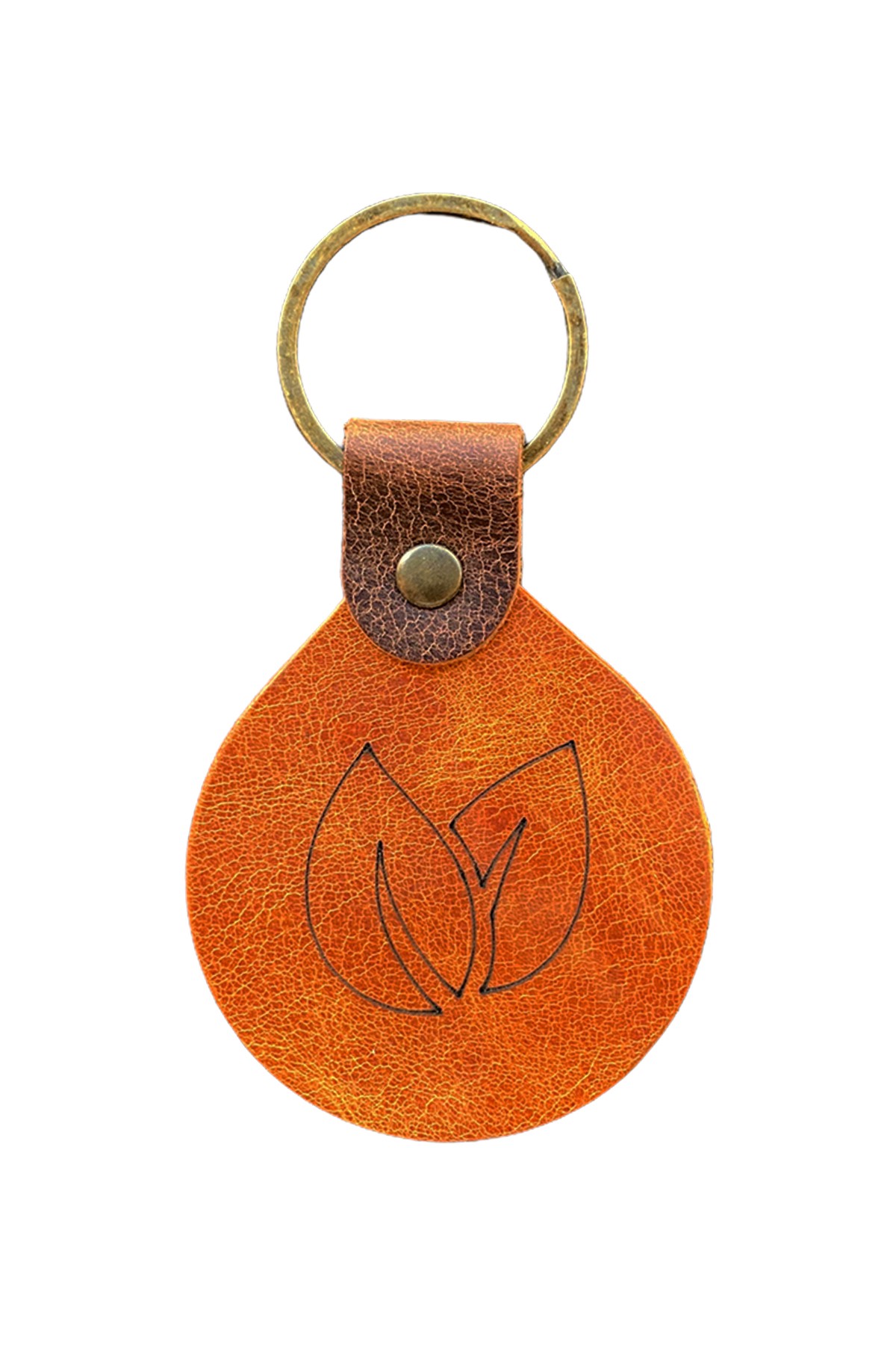 Genuine Leather Keychain - Leaf Logo | Bretya Leather