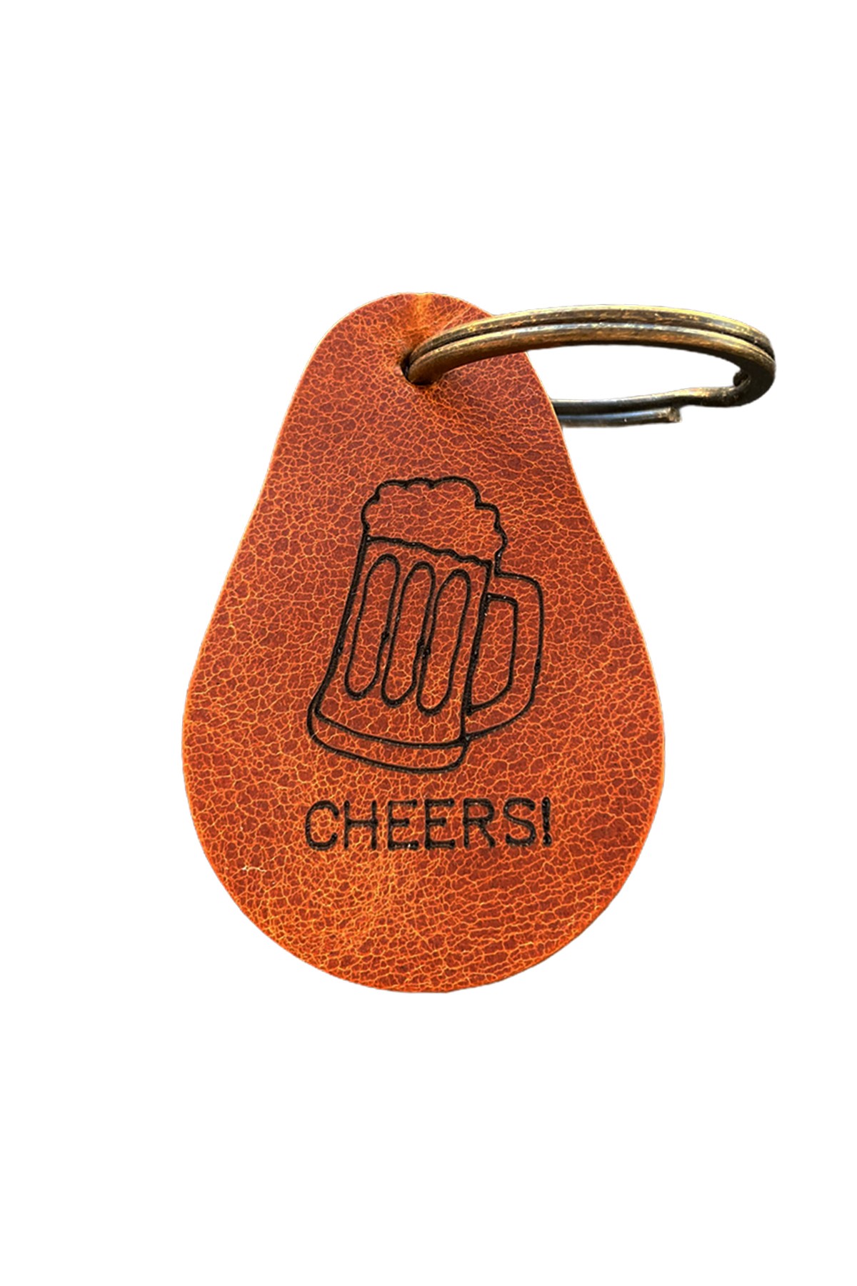Genuine Leather Keychain - Cheers Logo | Bretya Leather