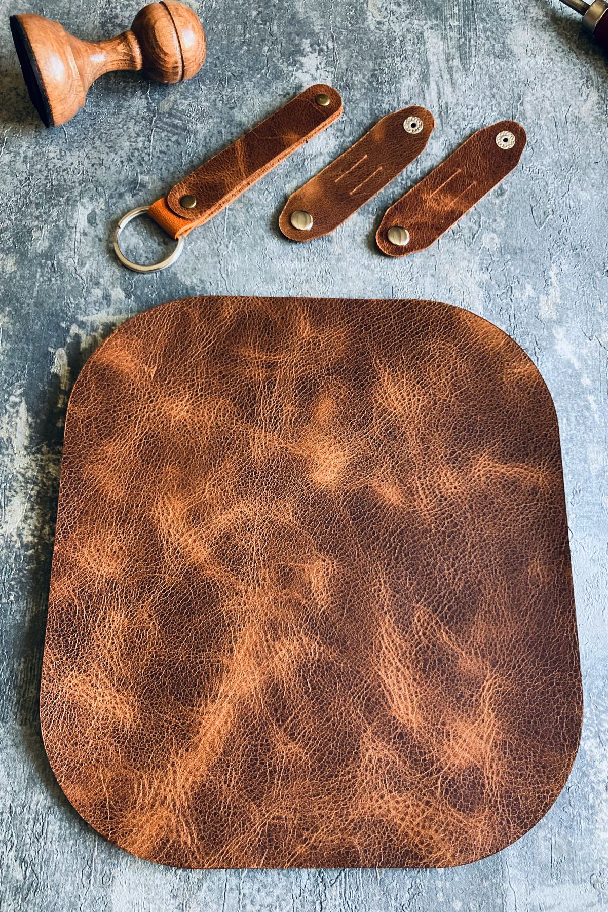 Genuine Leather Mouse Pad Set | Bretya Leather - Tan