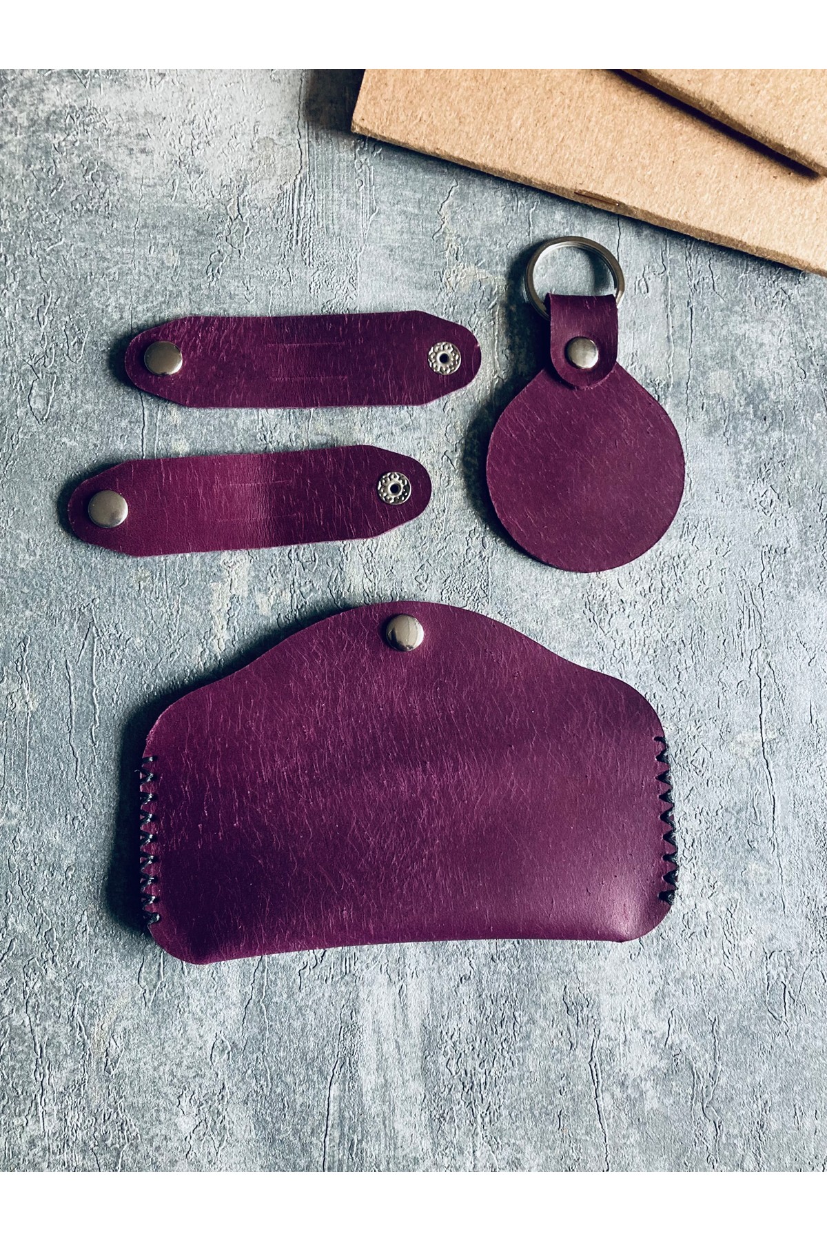 Set of 4 Apple Magic Mouse Cover - Purple Leather | Bretya Leather