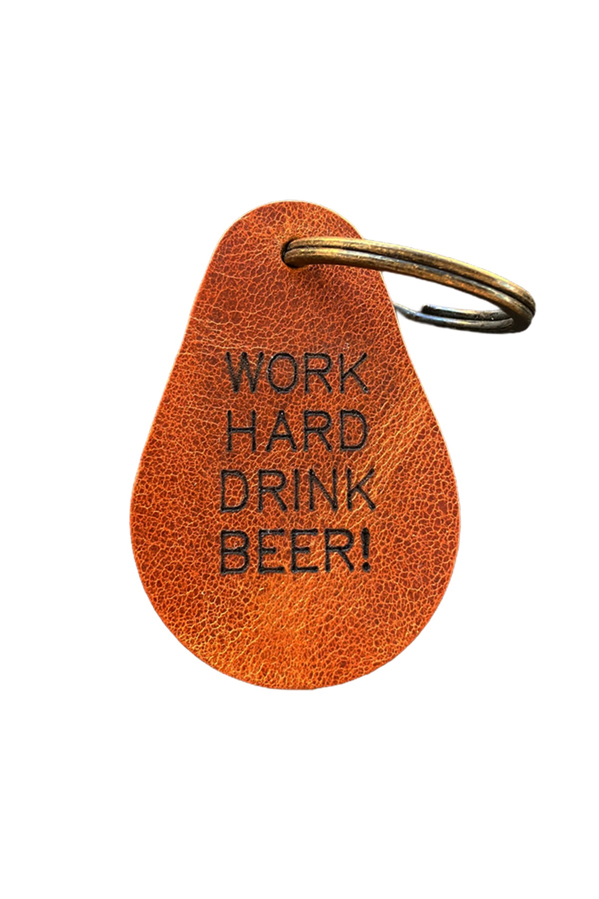 Genuine Leather Keychain - Work Hard Logo | Bretya Leather