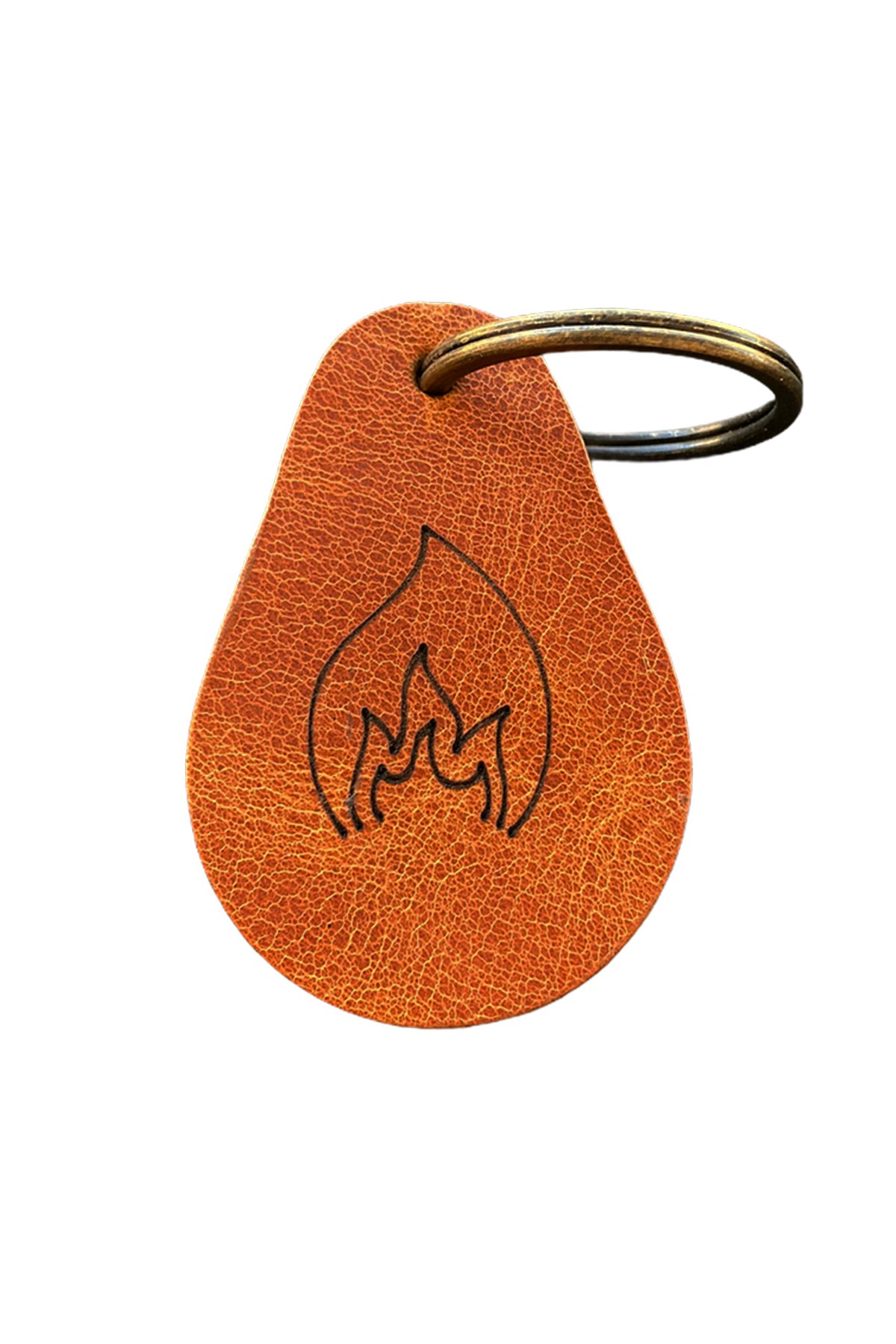 Genuine Leather Keychain - Flame Logo | Bretya Leather