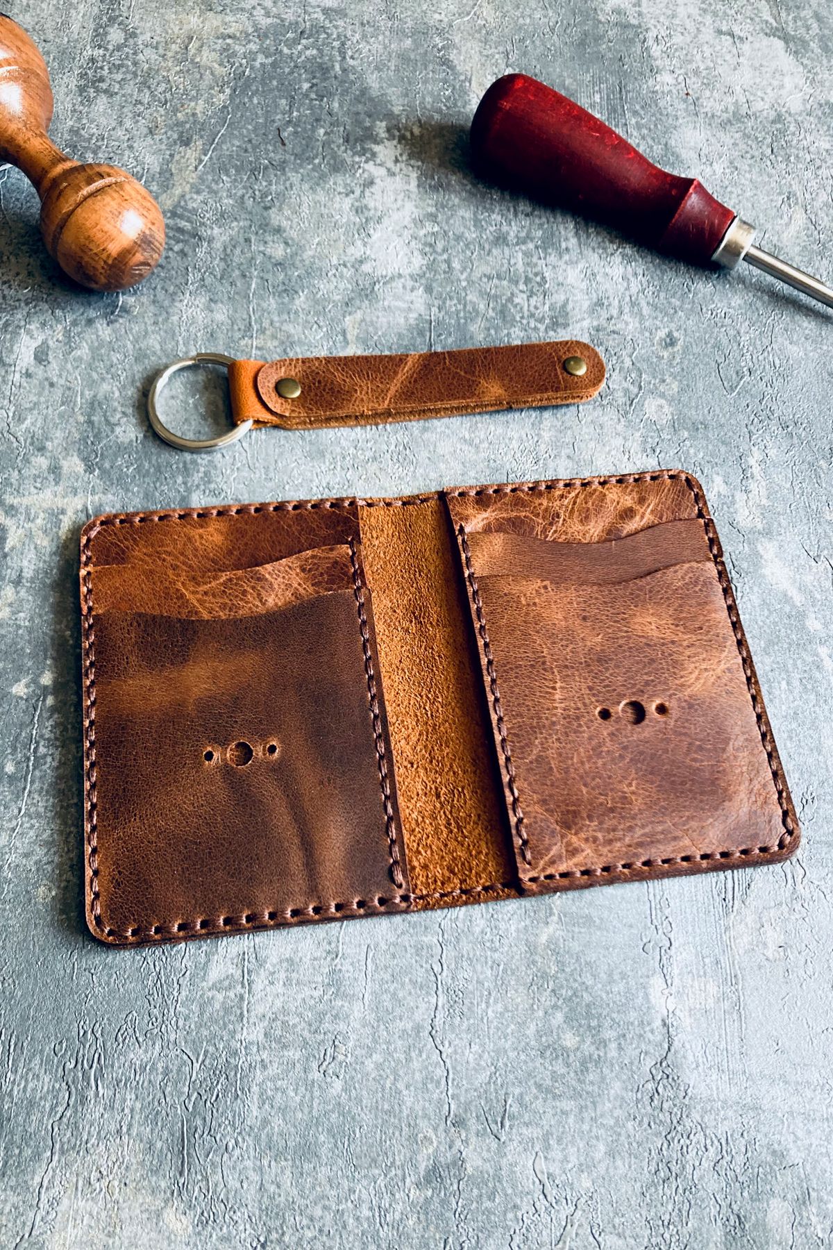 Genuine Leather Vertical Card Holder | Bretya Leather