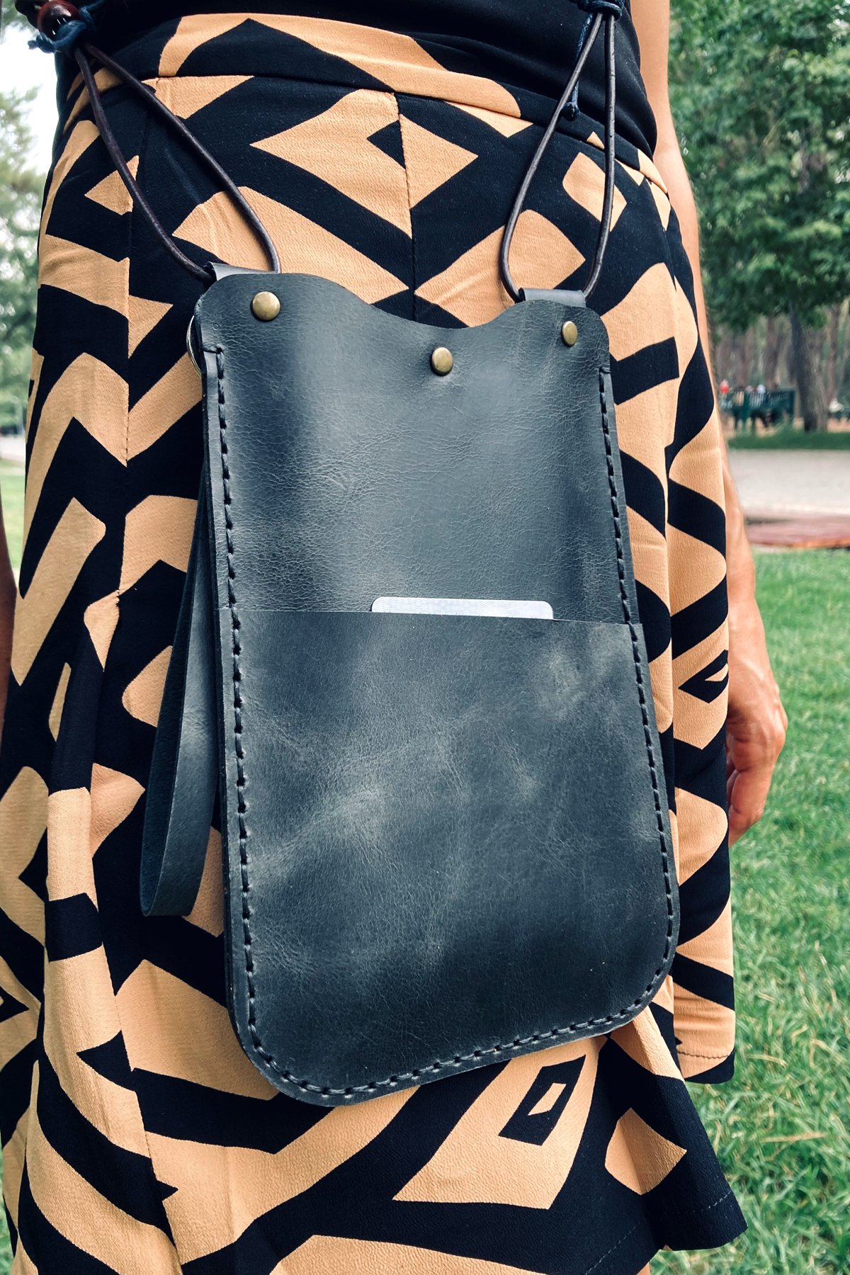 Genuine Leather Phone Bag | Bretya Leather - Anthracite