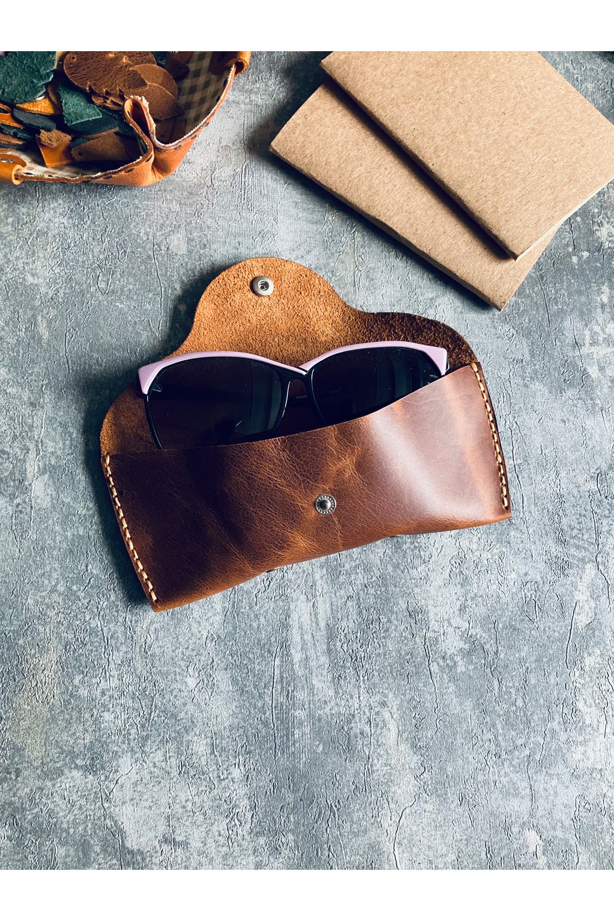 Genuine Leather Glasses Cover | Bretya Leather - Tan