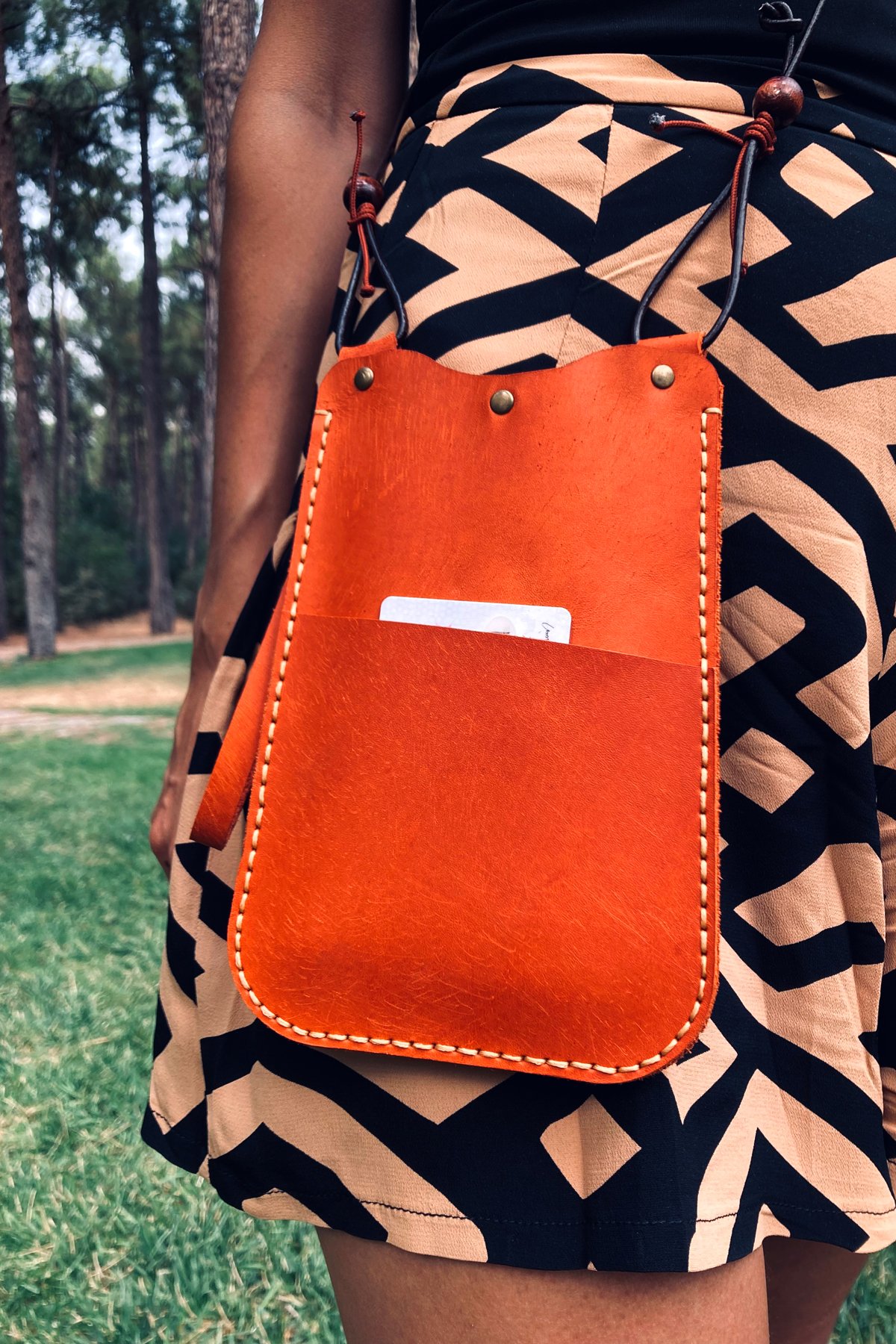 Genuine Leather Phone Bag | Bretya Leather - Orange