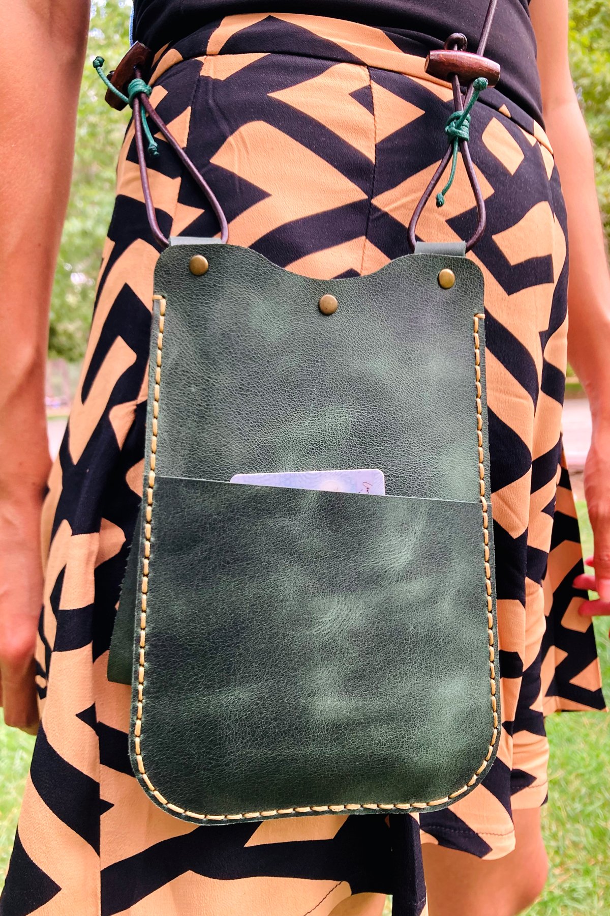 Genuine Leather Phone Bag | Bretya Leather - Dark Green