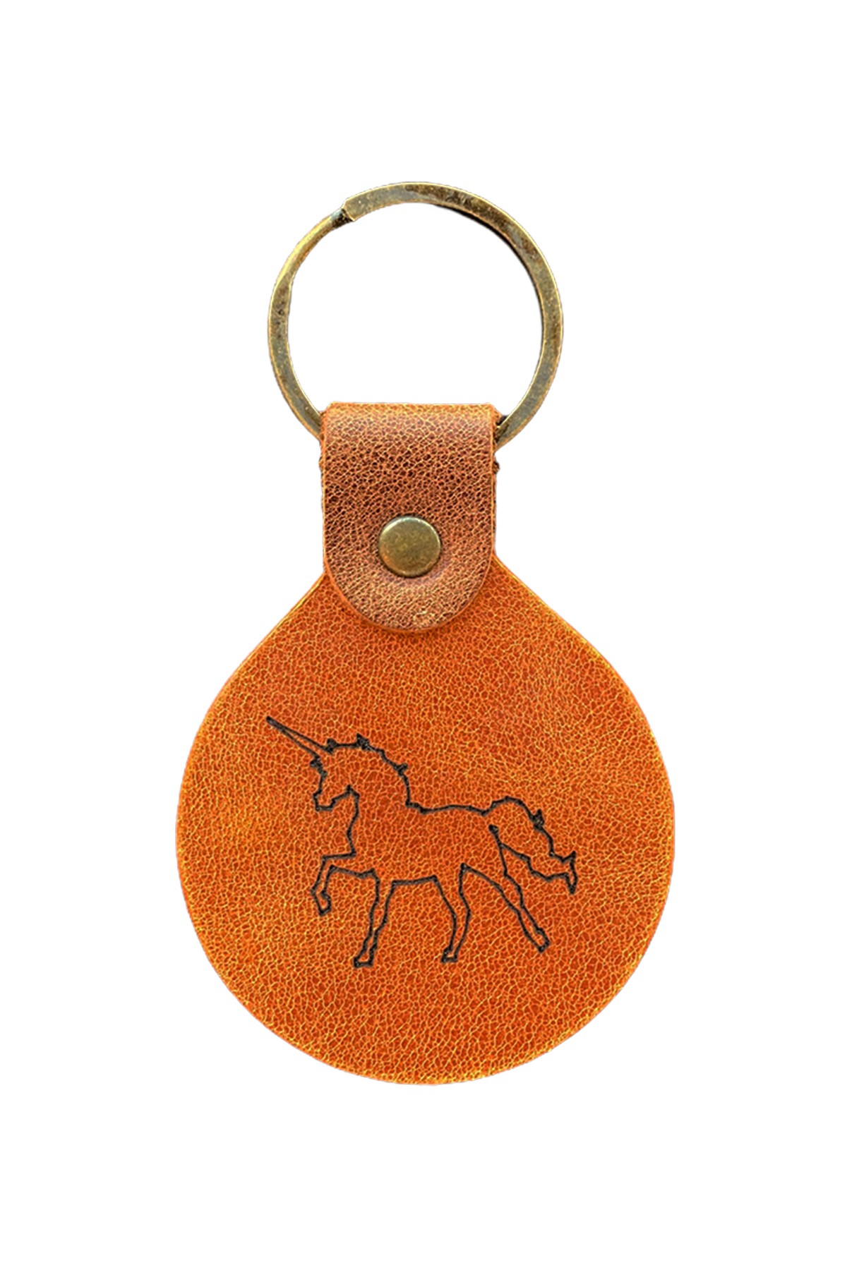 Genuine Leather Keychain - Unicorn Logo | Bretya Leather