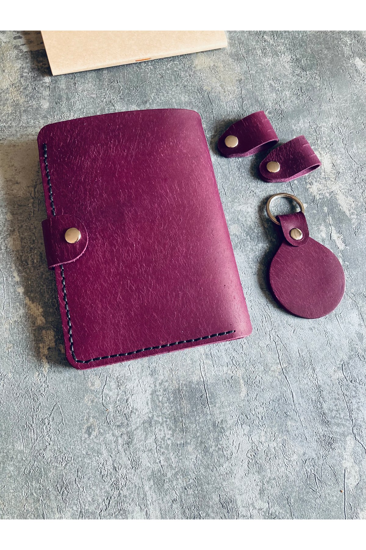Set of 4 Passport Cover Set - Purple Leather | Bretya Leather