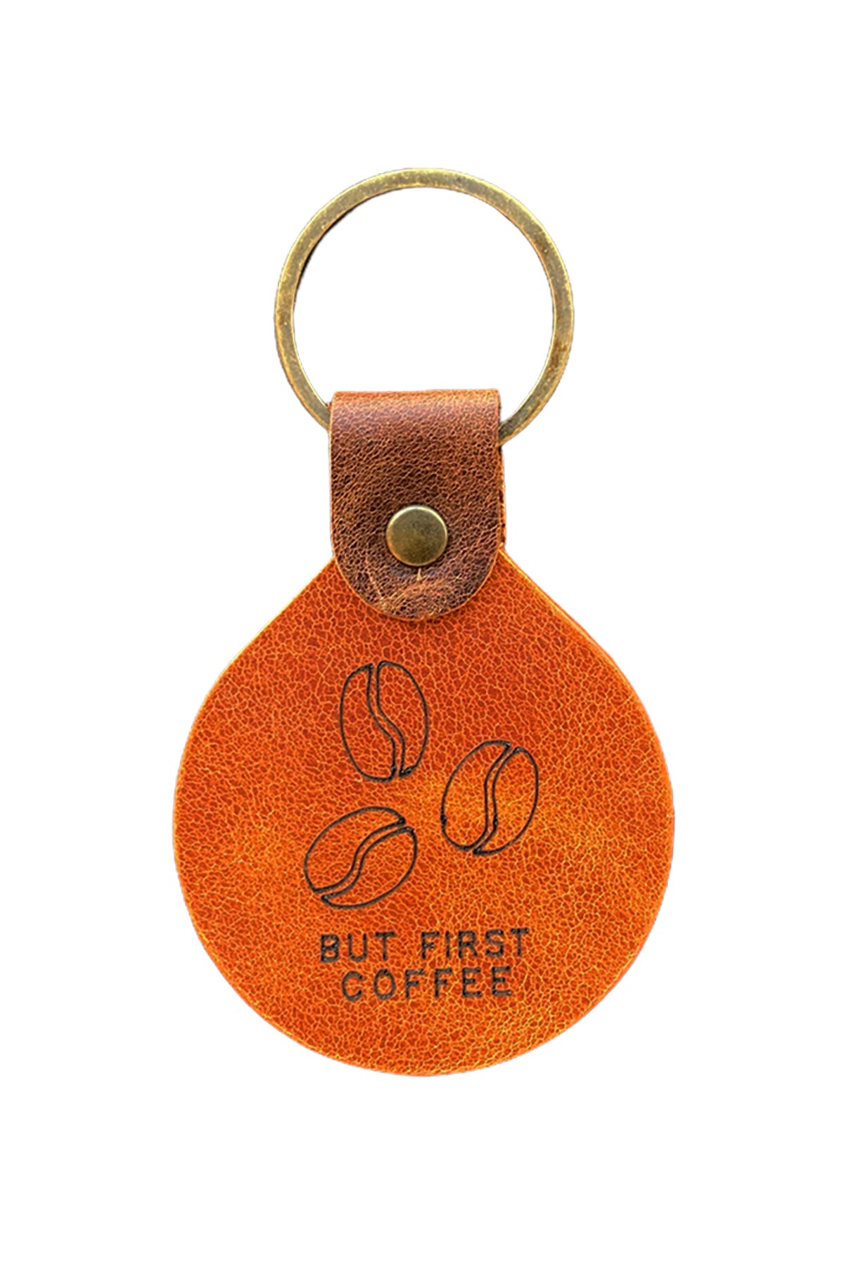 Genuine Leather Keychain - Coffee Bean Logo | Bretya Leather