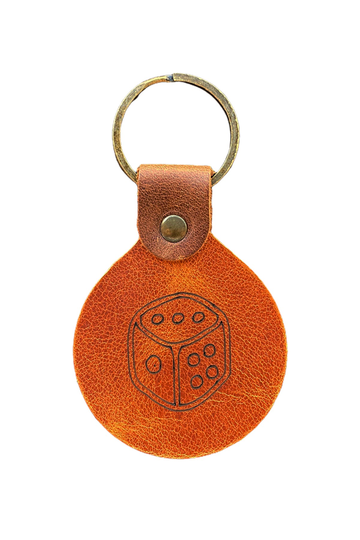 Genuine Leather Keychain - Dice Logo | Bretya Leather