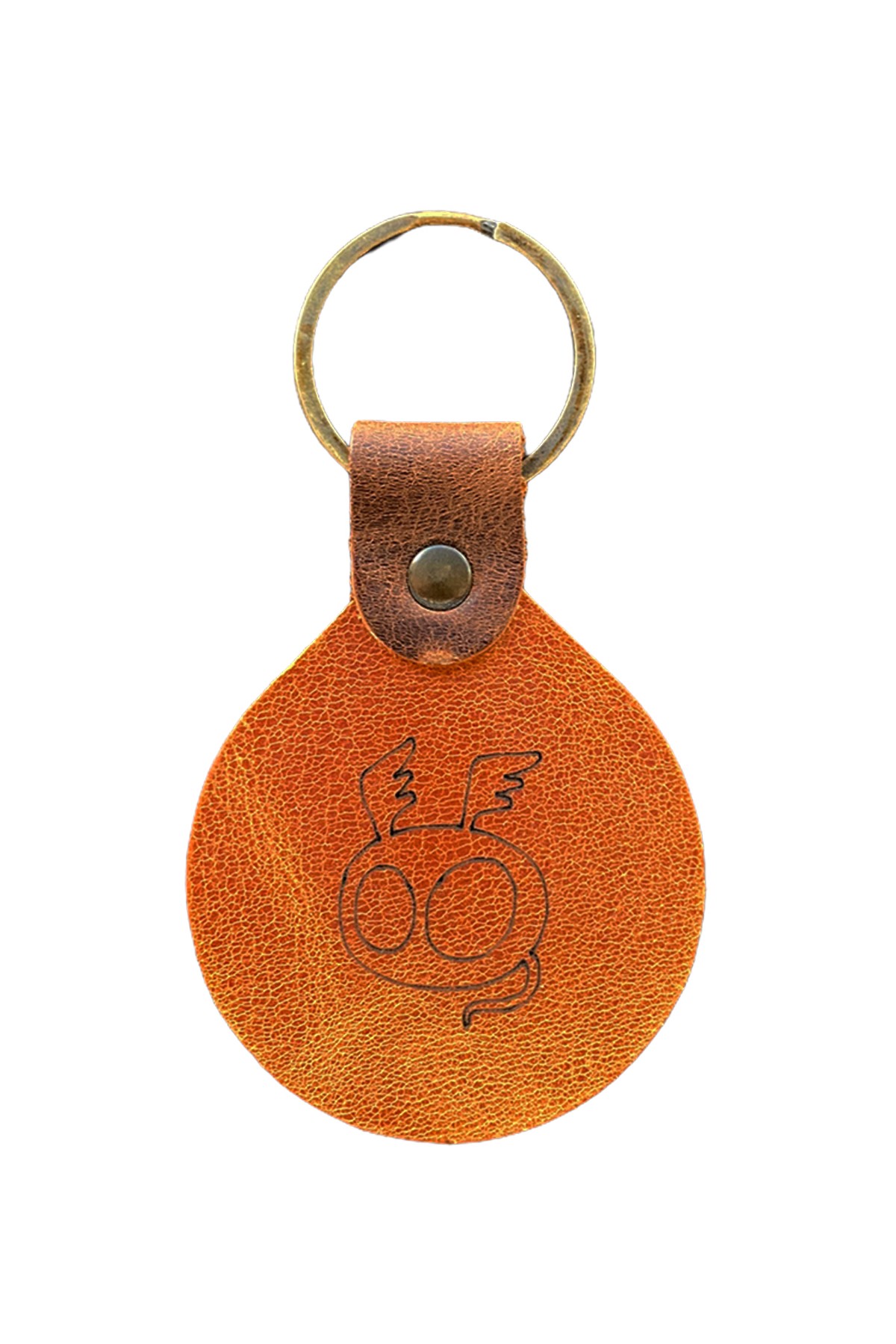Genuine Leather Keychain - Ufo Logo | Bretya Leather