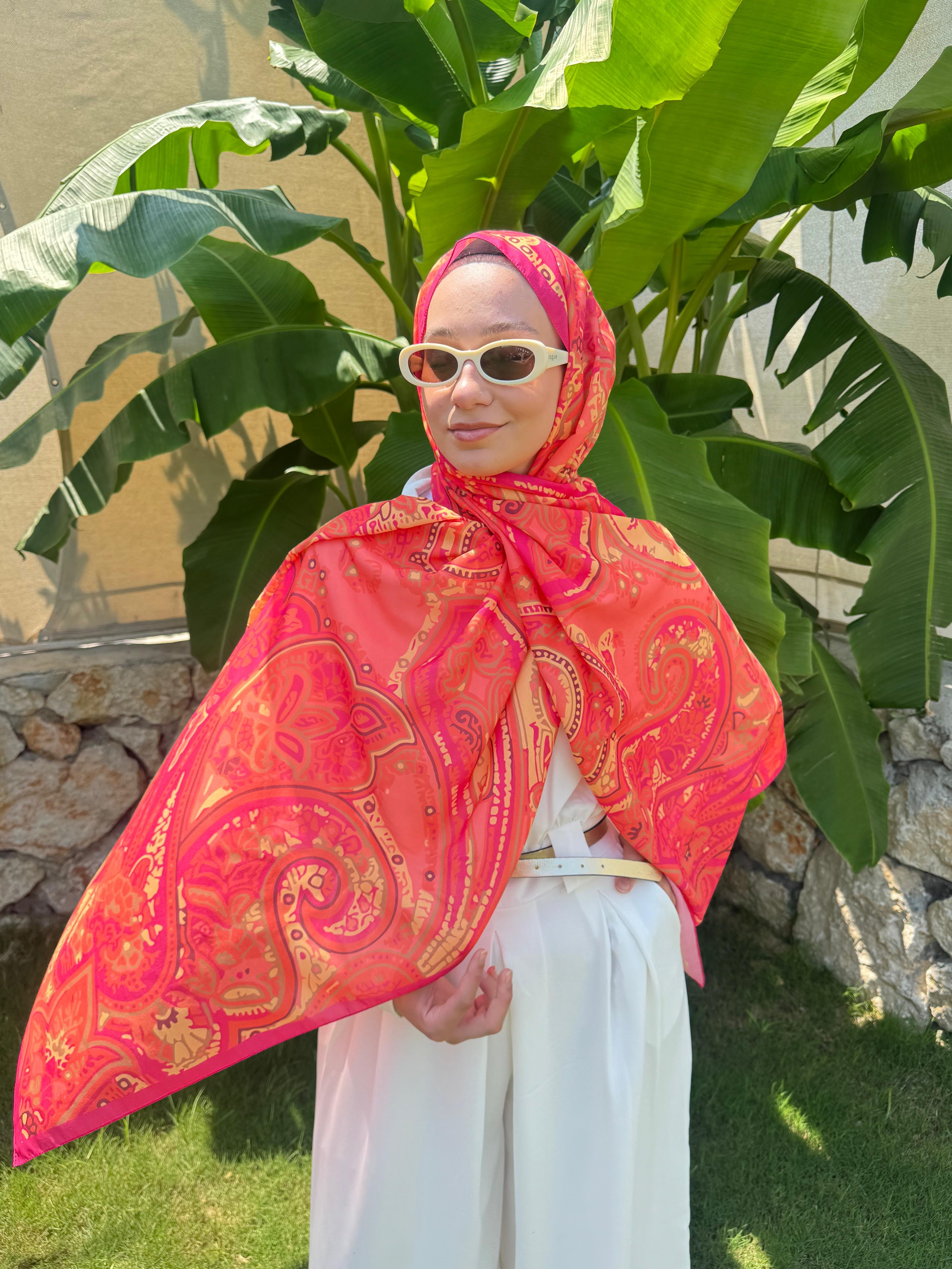 Anka Modal Pamuk Şal - TURUNCU image