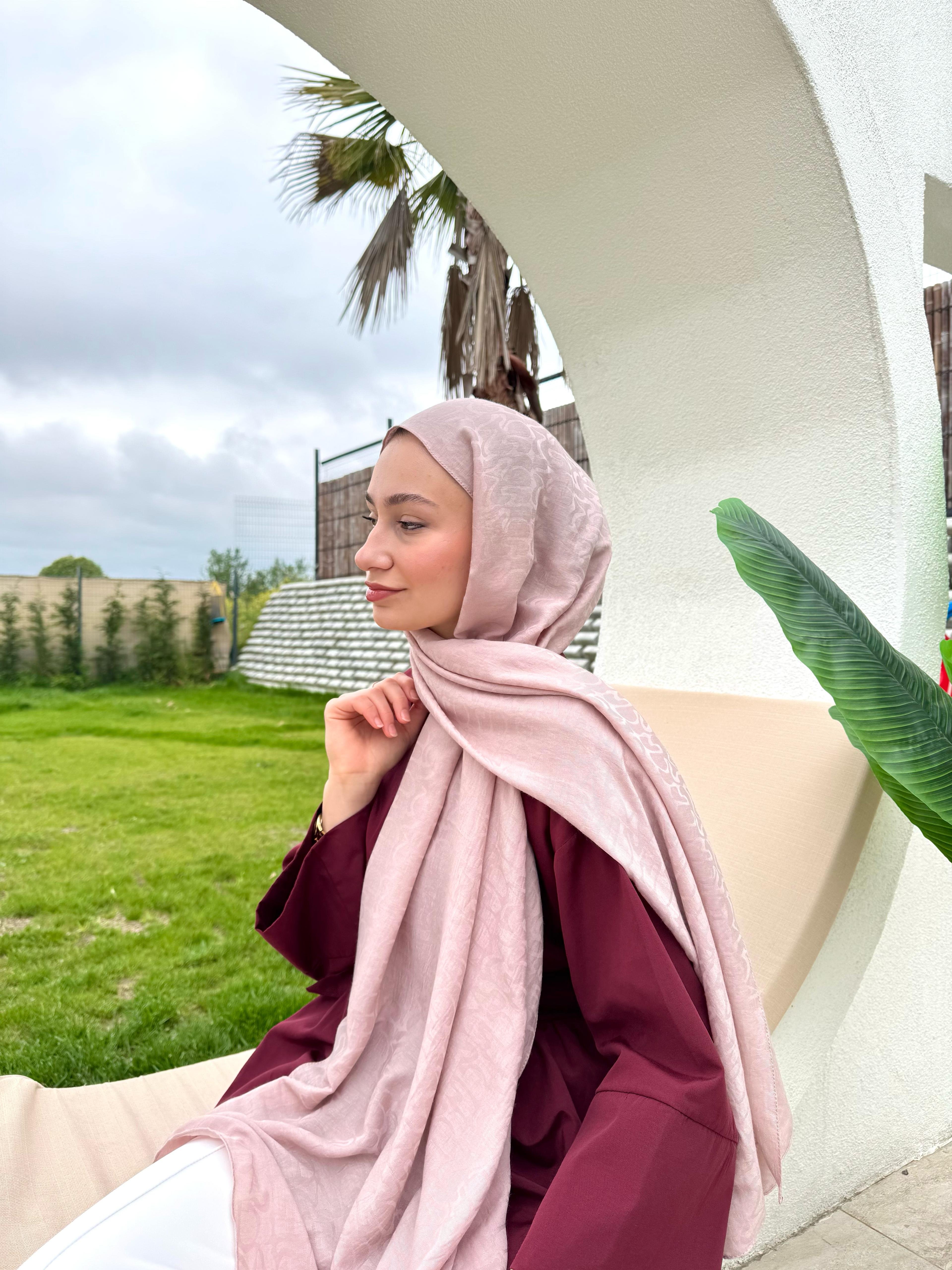 Mona Kraş Jakar Şal - TOZ PEMBE image