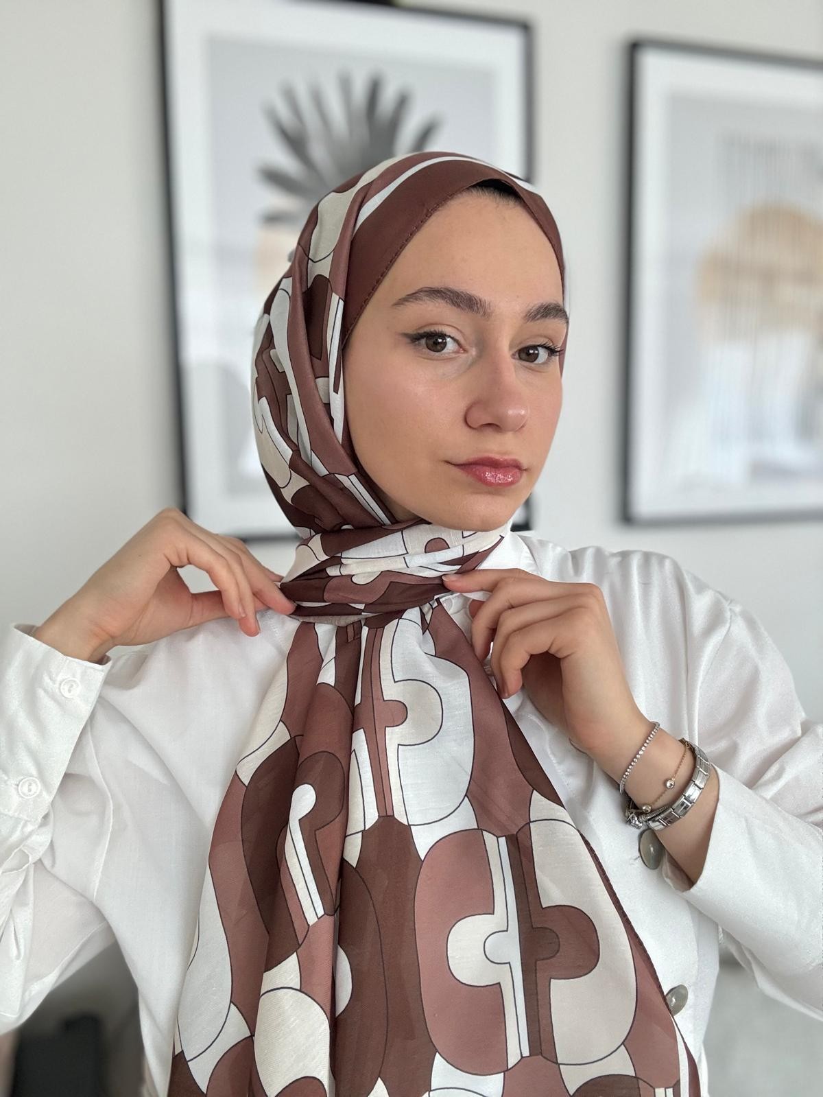 Mimoza Soft Pamuk Şal-Kahve