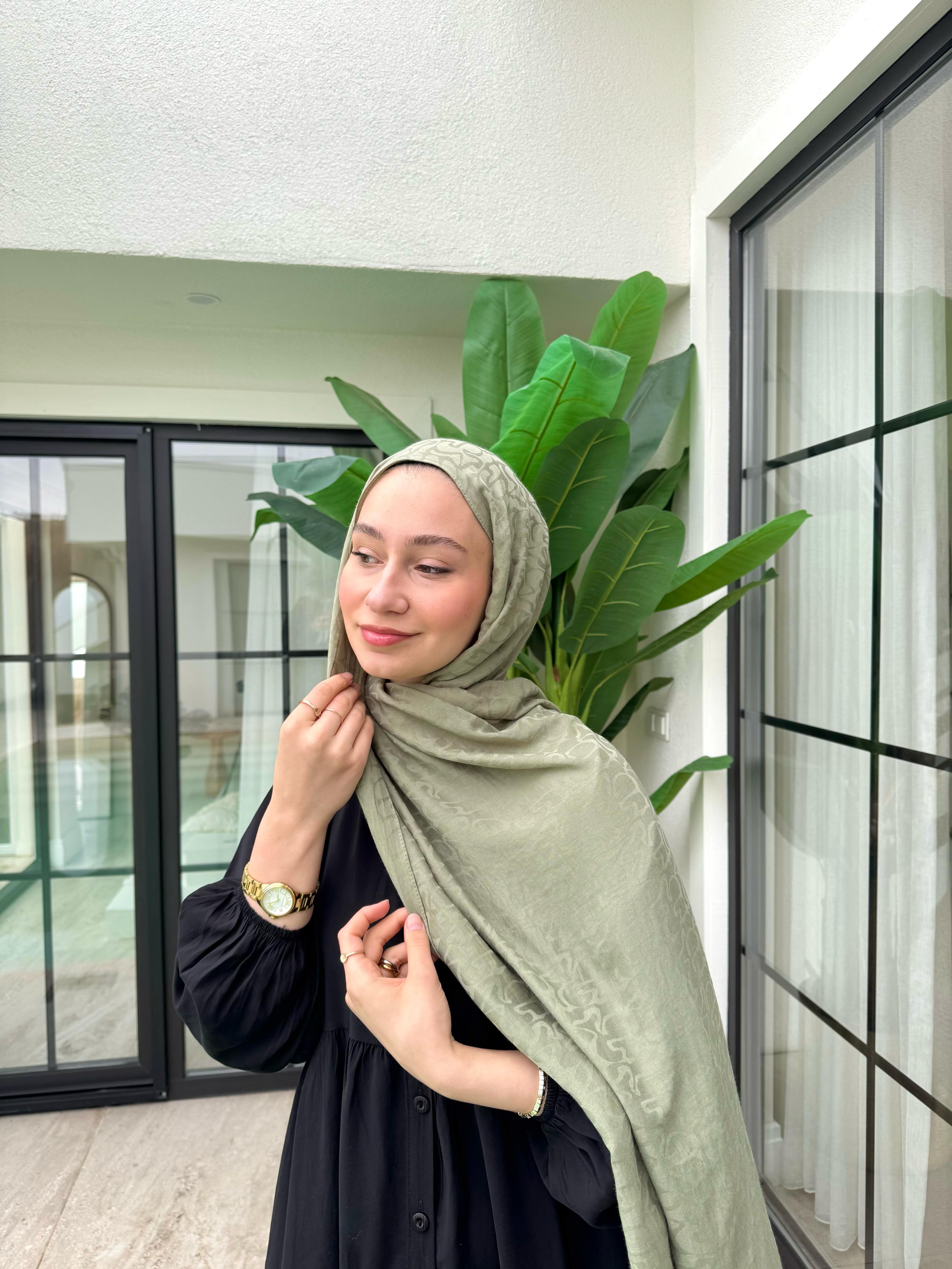 Mona Kraş Jakar Şal - SOFT YEŞİL image