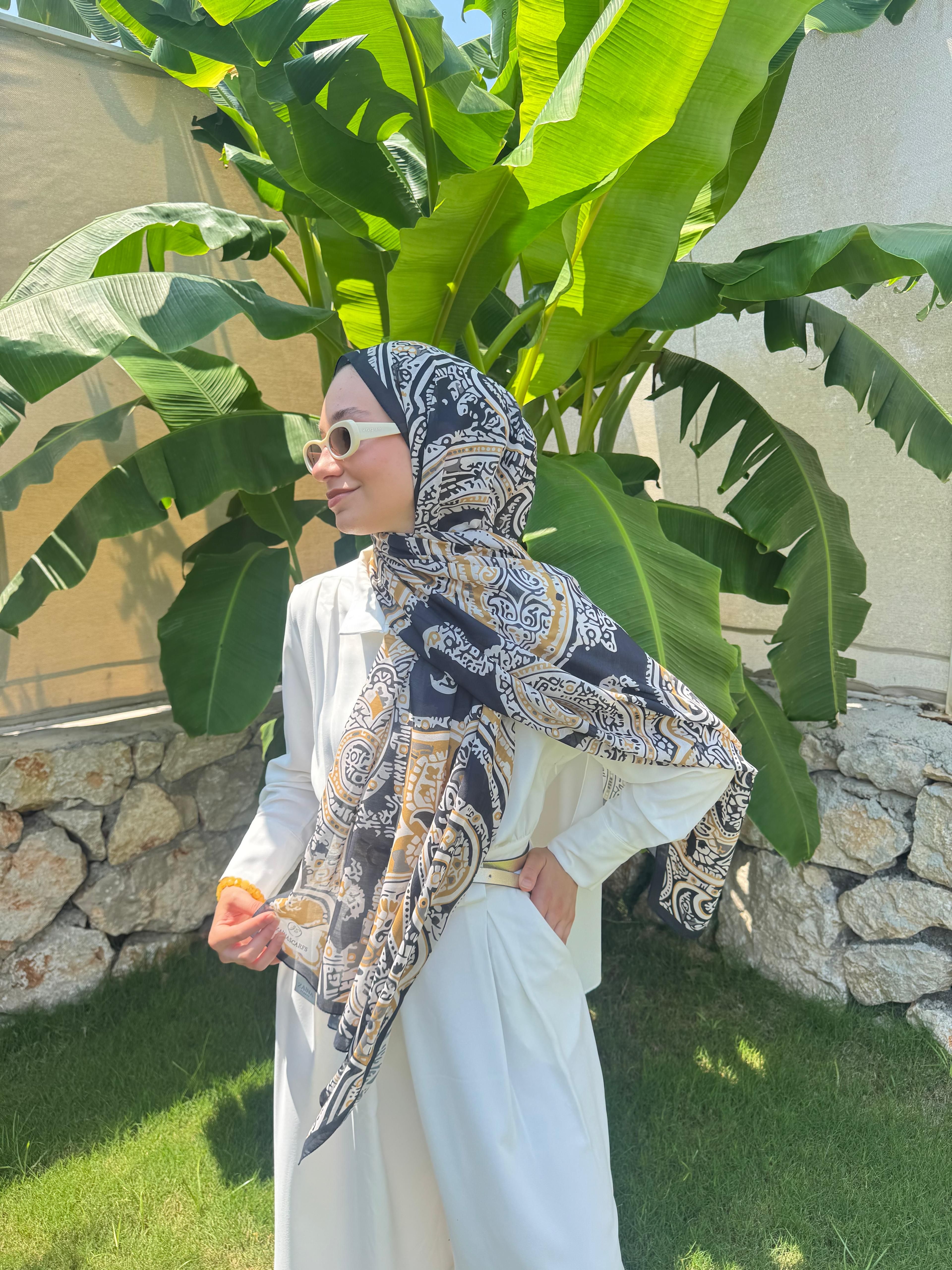 Anka Modal Pamuk Şal - SİYAH image