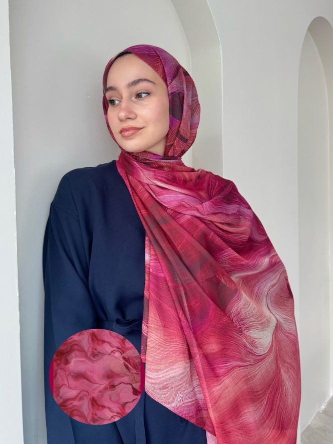 EBRU COMFORT ŞAL - Fuşya&Mercan image