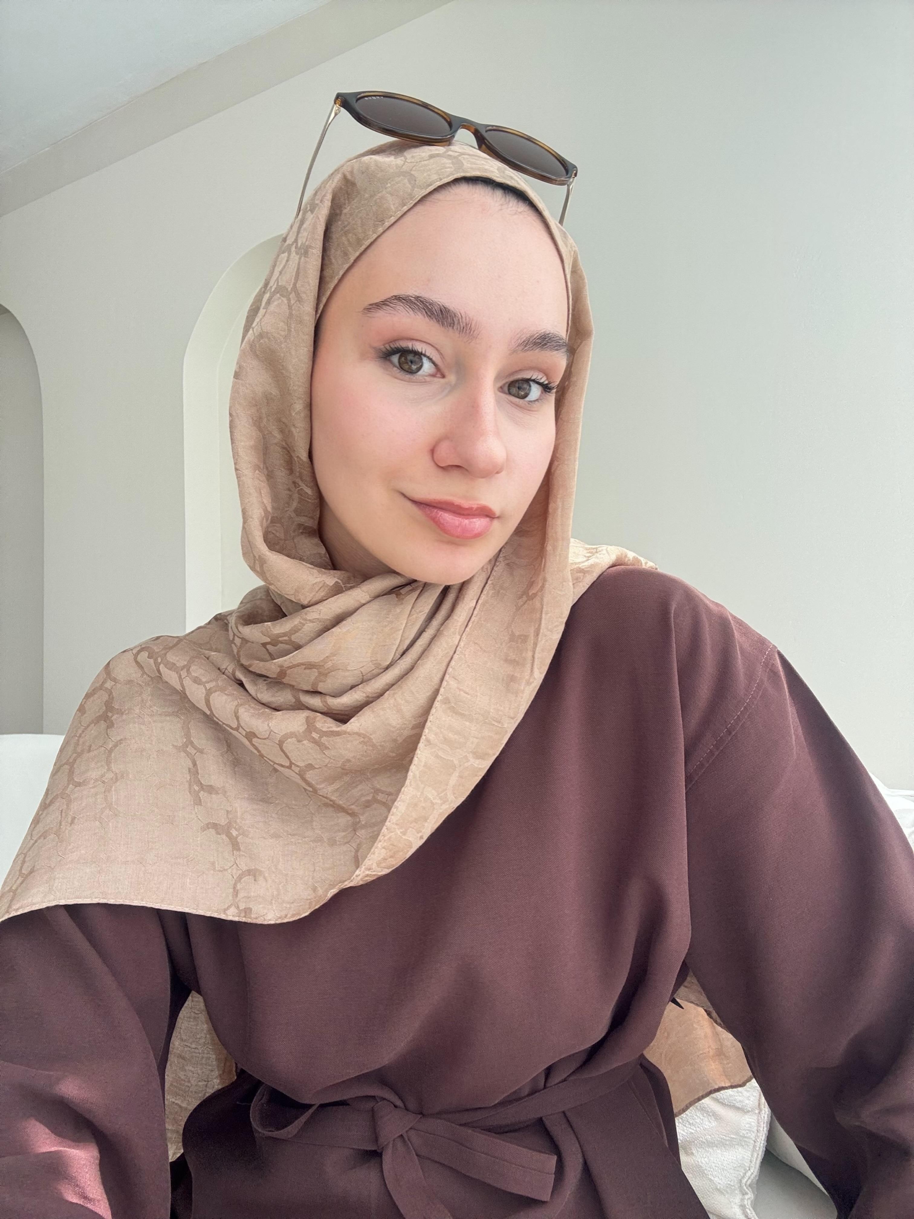 Parla İpeksi Pamuk Jakar Şal - CAMEL image