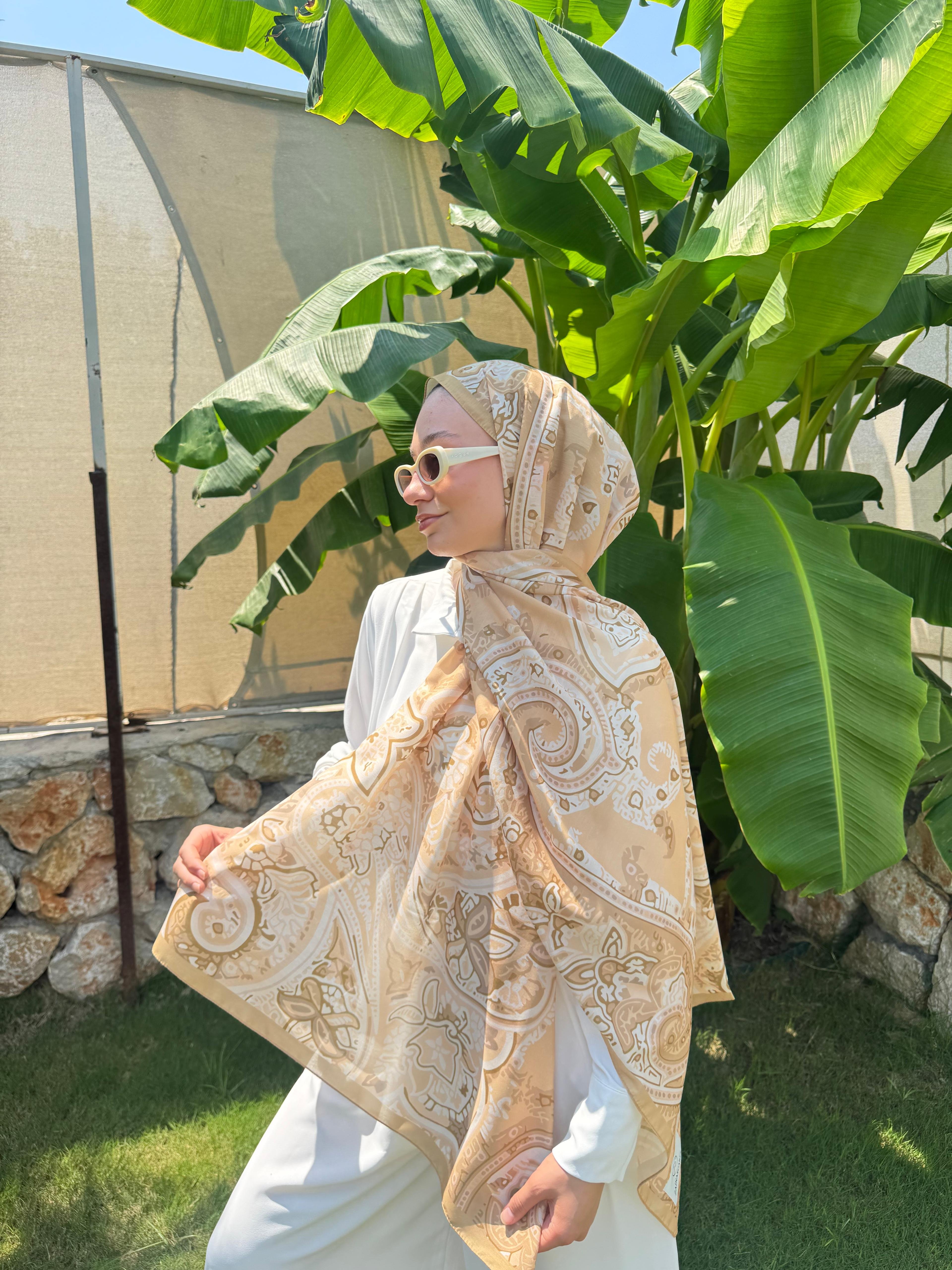 Anka Modal Pamuk Şal - KUM BEJİ image