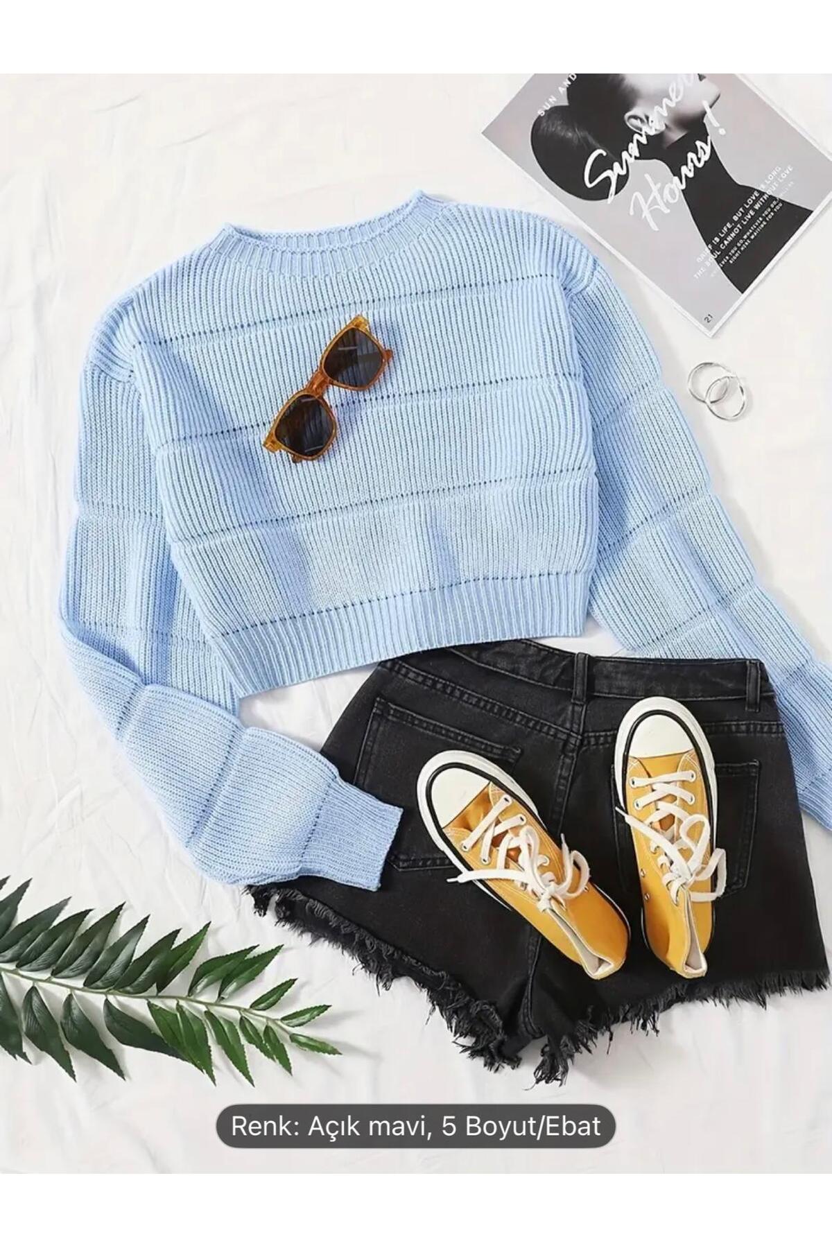 DGN'S KENDİNDEN SIFIR YAKALI KABARTMALI BALONKOL GÖRÜNÜMLÜ KADIN TRİKO KAZAK