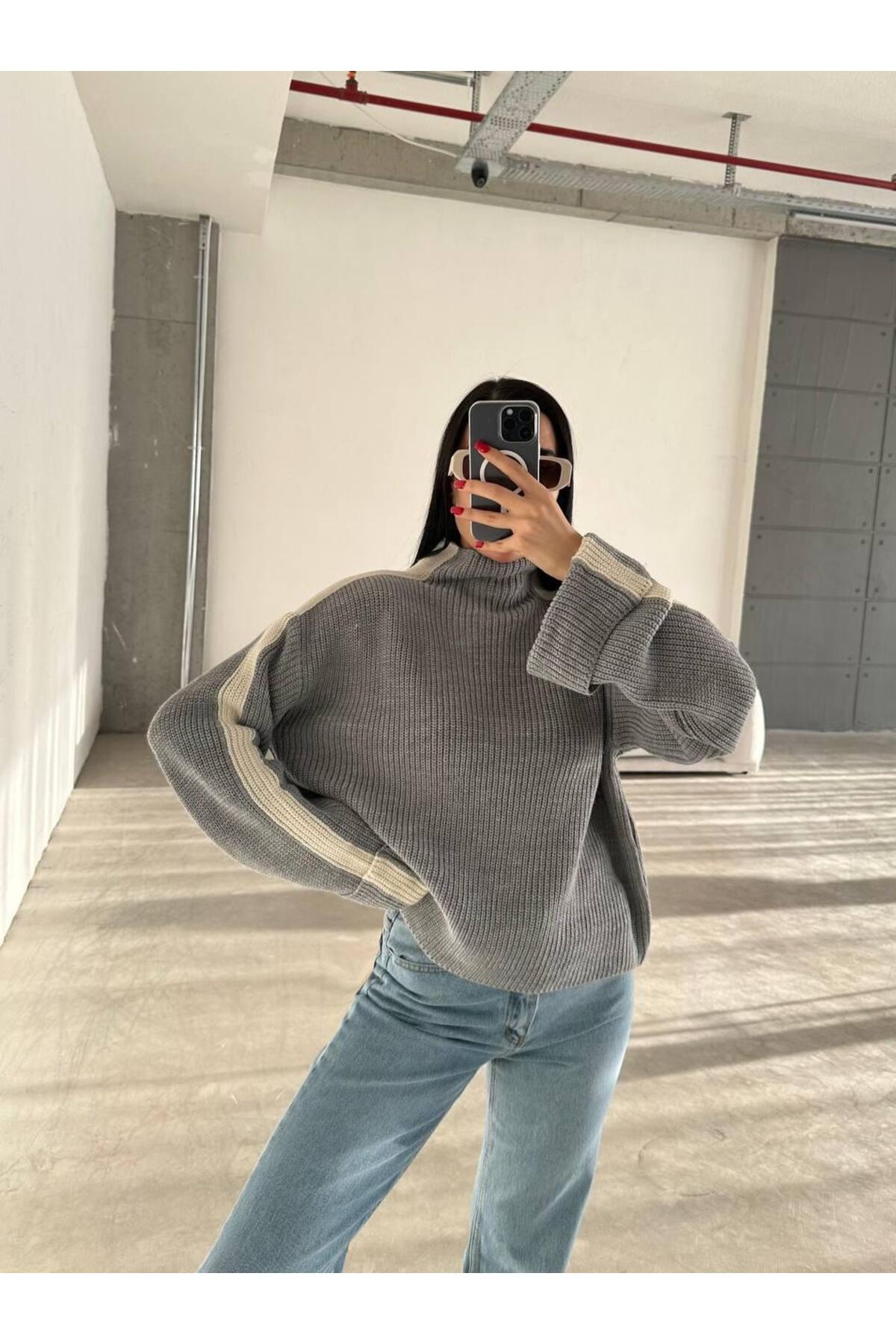 DGN'S ''ITALY COLLECTION'' KADIN İNTERSİYE&SELANİK ÖRGÜLÜ TRİKO KAZAK