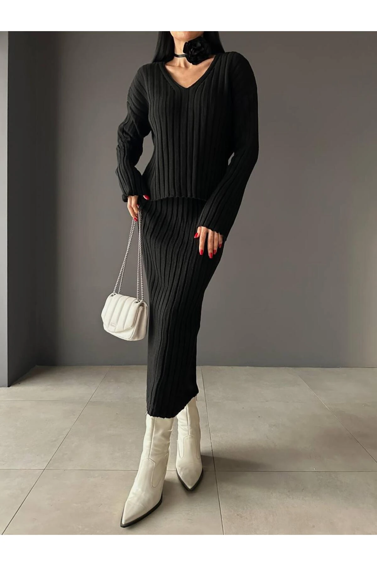 DGN'S ''TEACHER COLLECTİON'' YÜRÜTME YAKALI 2'Lİ KAZAK-ETEK TAKIM