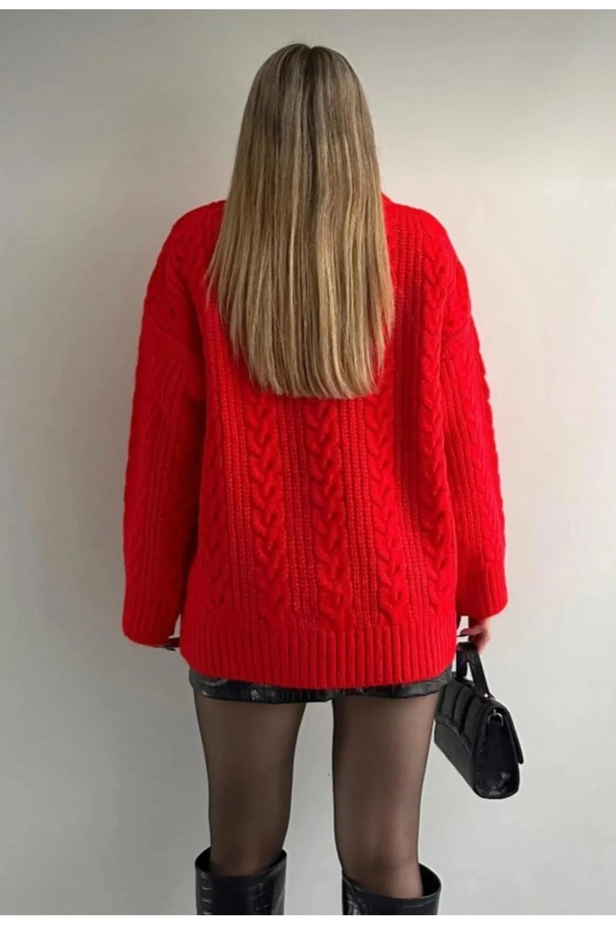 DGN'S SAÇ ÖRGÜLÜ BİSİKLET YAKA YUMUŞAK DOKULU KADIN TRİKO KAZAK