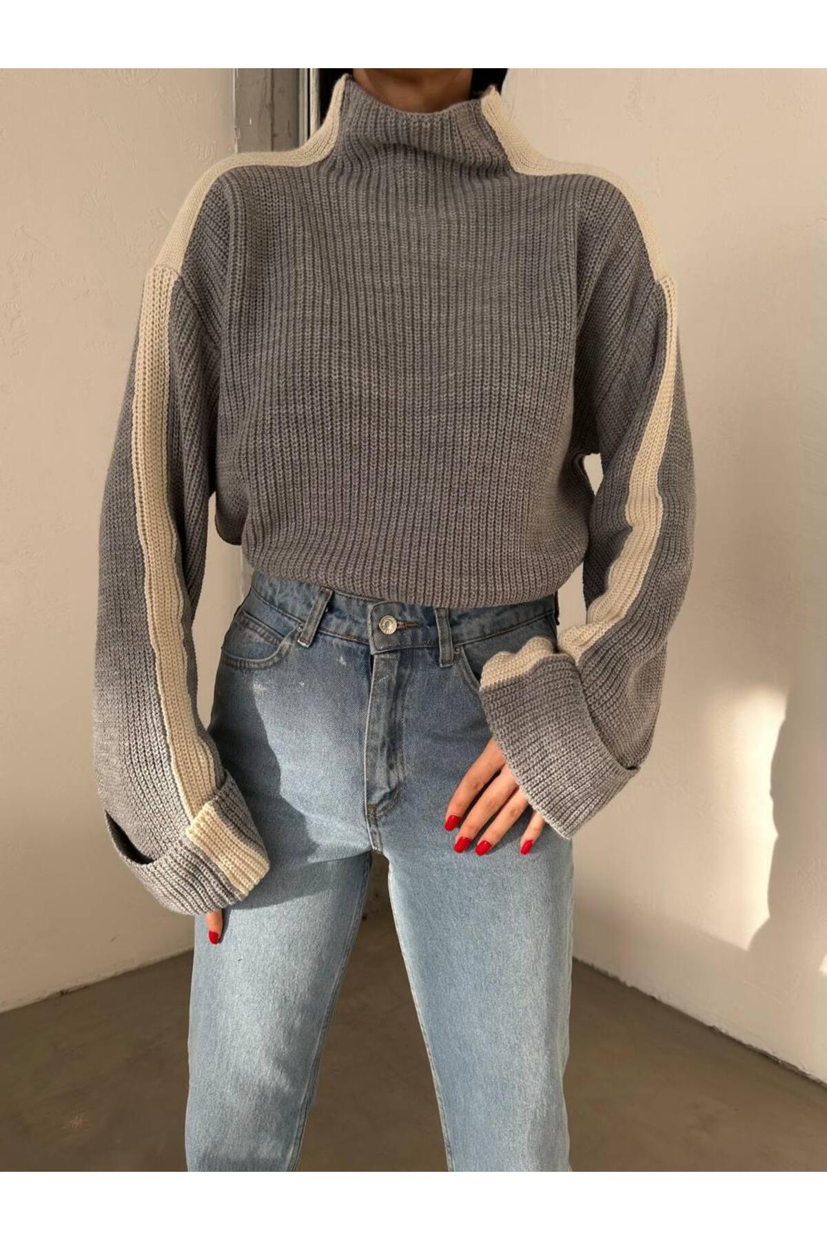 DGN'S ''ITALY COLLECTION'' KADIN İNTERSİYE&SELANİK ÖRGÜLÜ TRİKO KAZAK