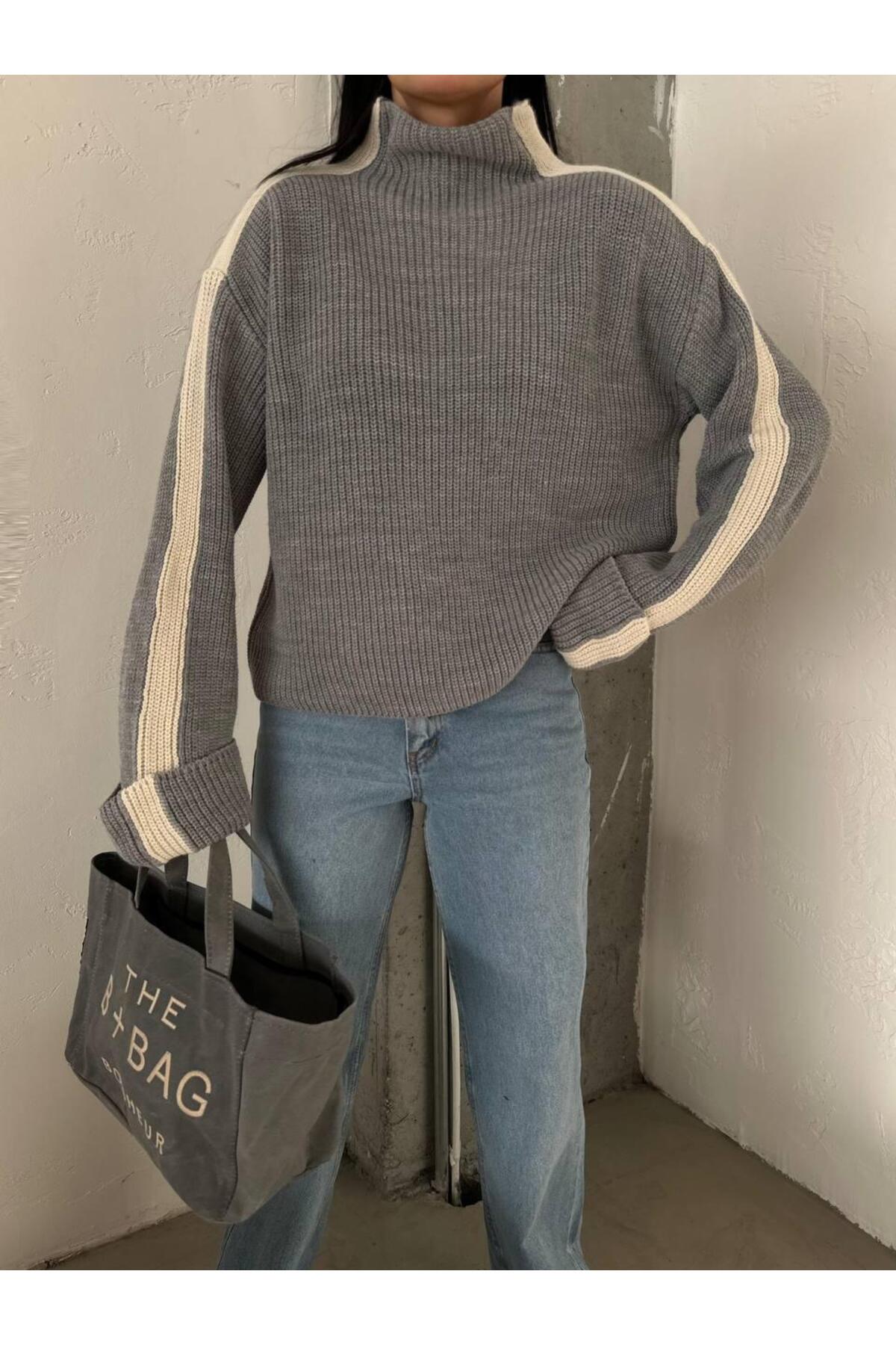 DGN'S ''ITALY COLLECTION'' KADIN İNTERSİYE&SELANİK ÖRGÜLÜ TRİKO KAZAK