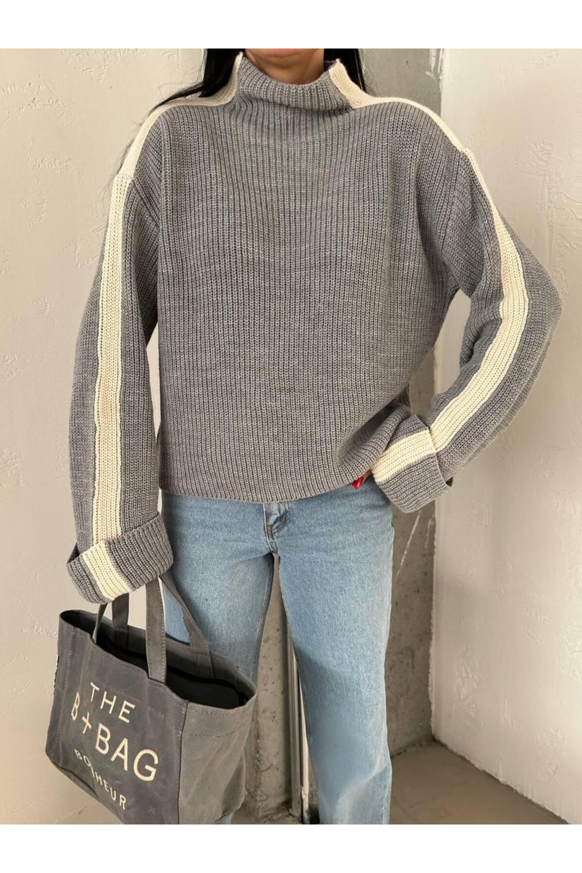 DGN'S ''ITALY COLLECTION'' KADIN İNTERSİYE&SELANİK ÖRGÜLÜ TRİKO KAZAK