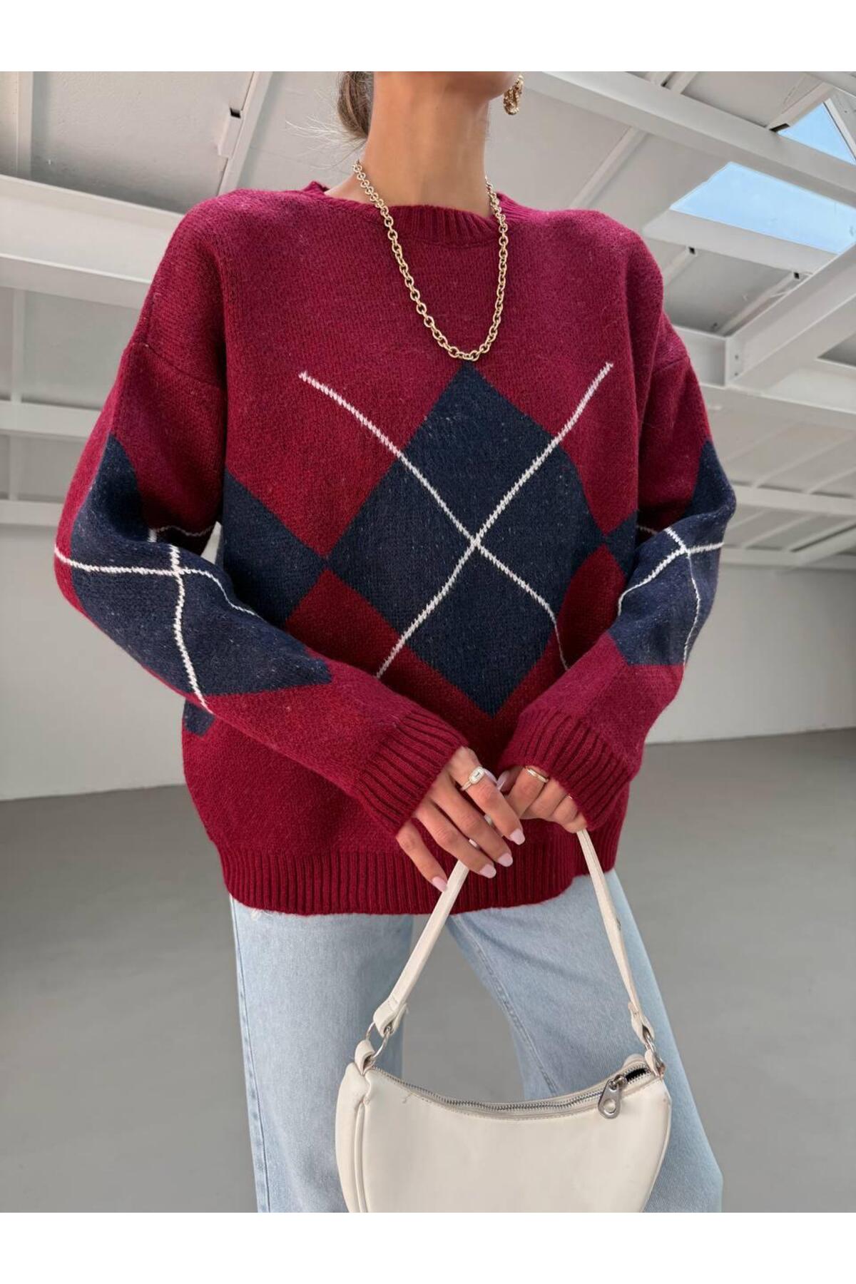 DGN'S BAKLAVA DESENLİ KADIN TRİKO KAZAK