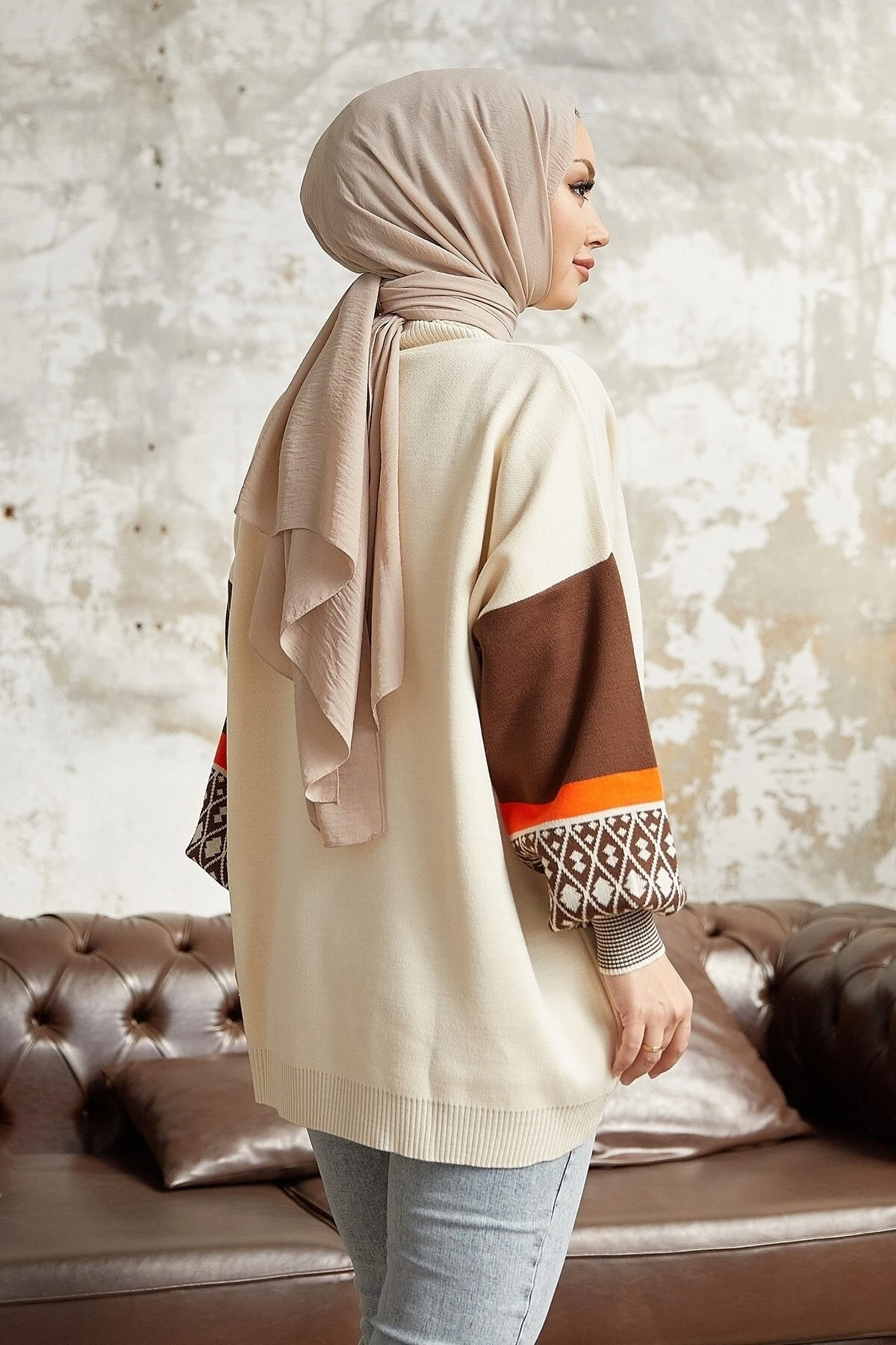 Aren Kolu Etnik Desen Triko Kazak