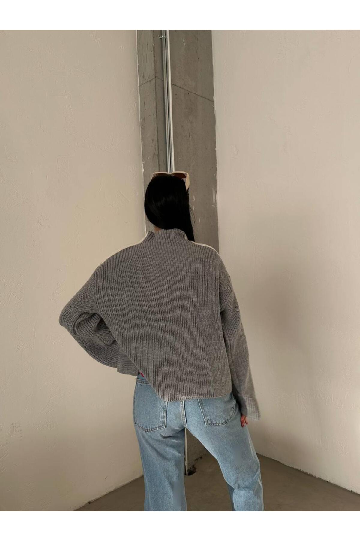 DGN'S ''ITALY COLLECTION'' KADIN İNTERSİYE&SELANİK ÖRGÜLÜ TRİKO KAZAK